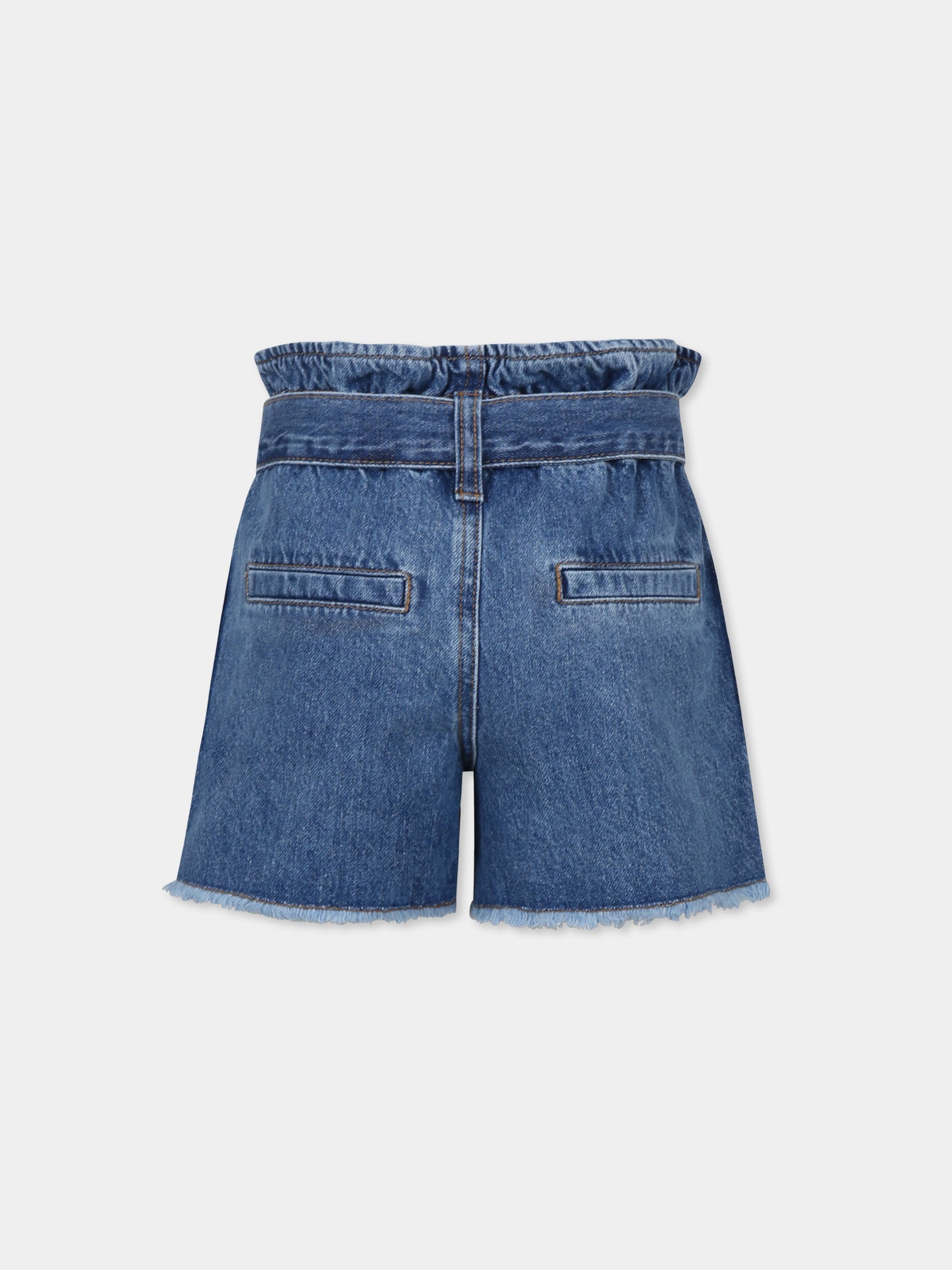 Shorts denim per bambina con logo e sole,Sonia Rykiel Paris,A00169 Z27