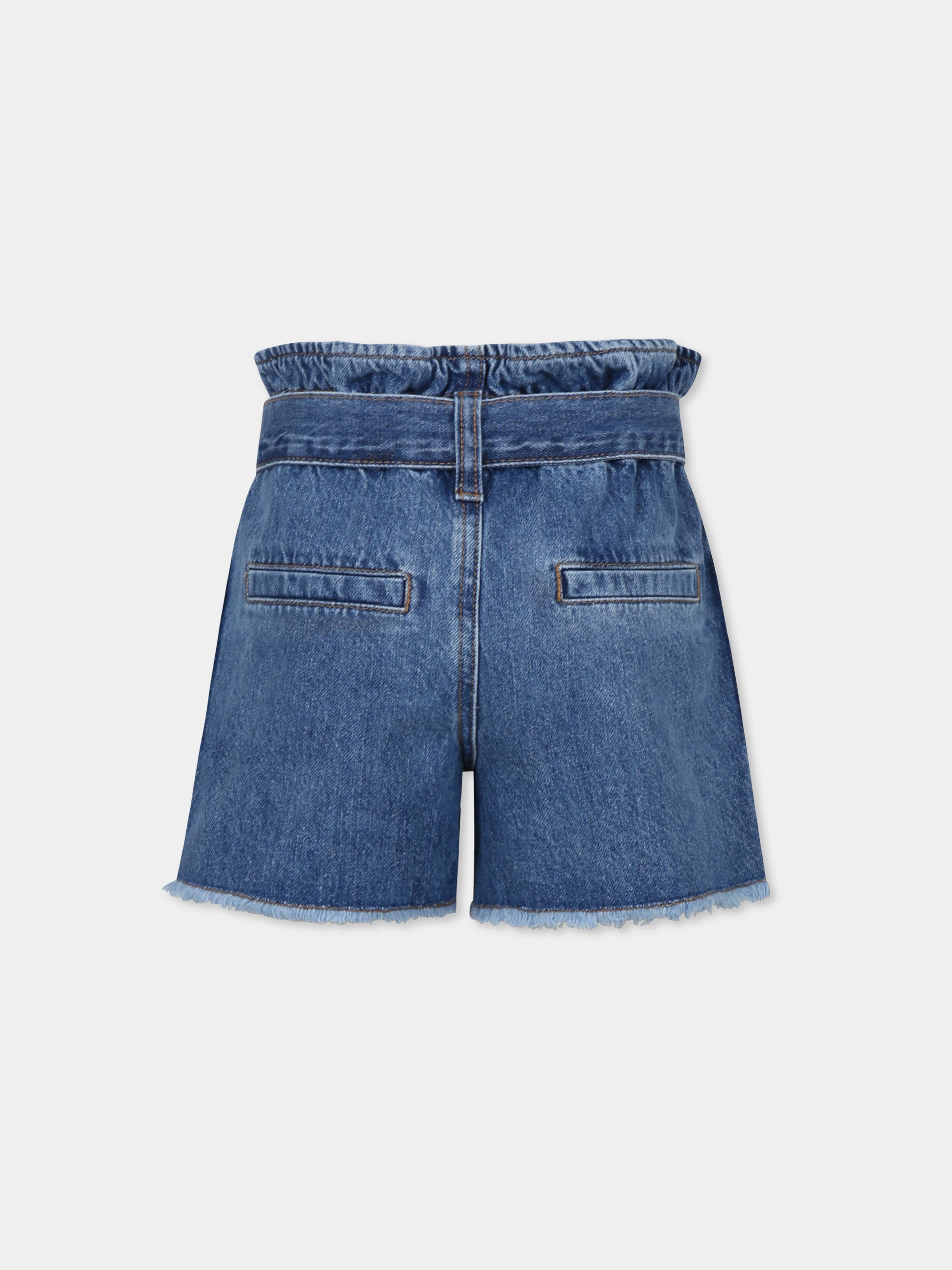 Shorts denim per bambina con logo e sole,Sonia Rykiel Paris,A00169 Z27