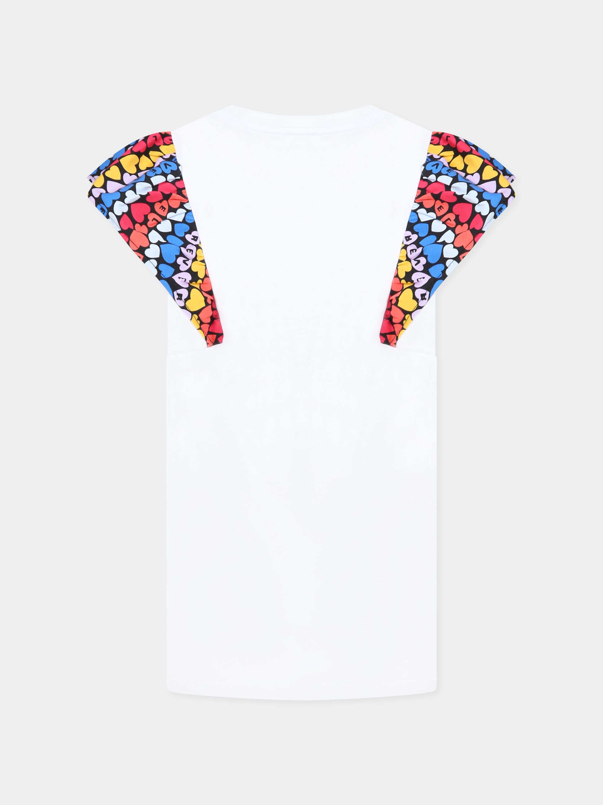 T-shirt bianca per bambina con cuori,Sonia Rykiel Paris,A00173 10P