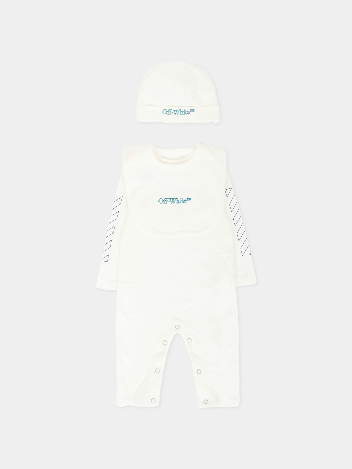 Set tutine avorio per neonato con logo,Off White,OB2X001F25JER0010184