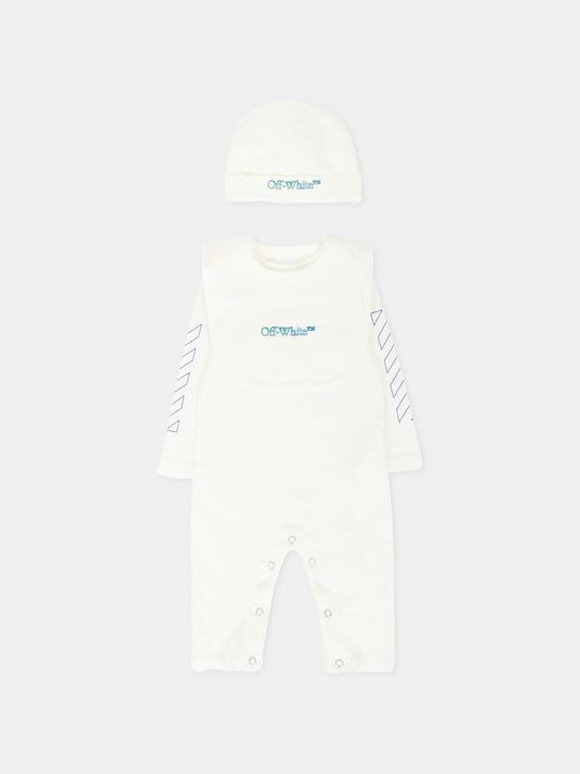 Set tutine avorio per neonato con logo,Off White,OB2X001F25JER0010184