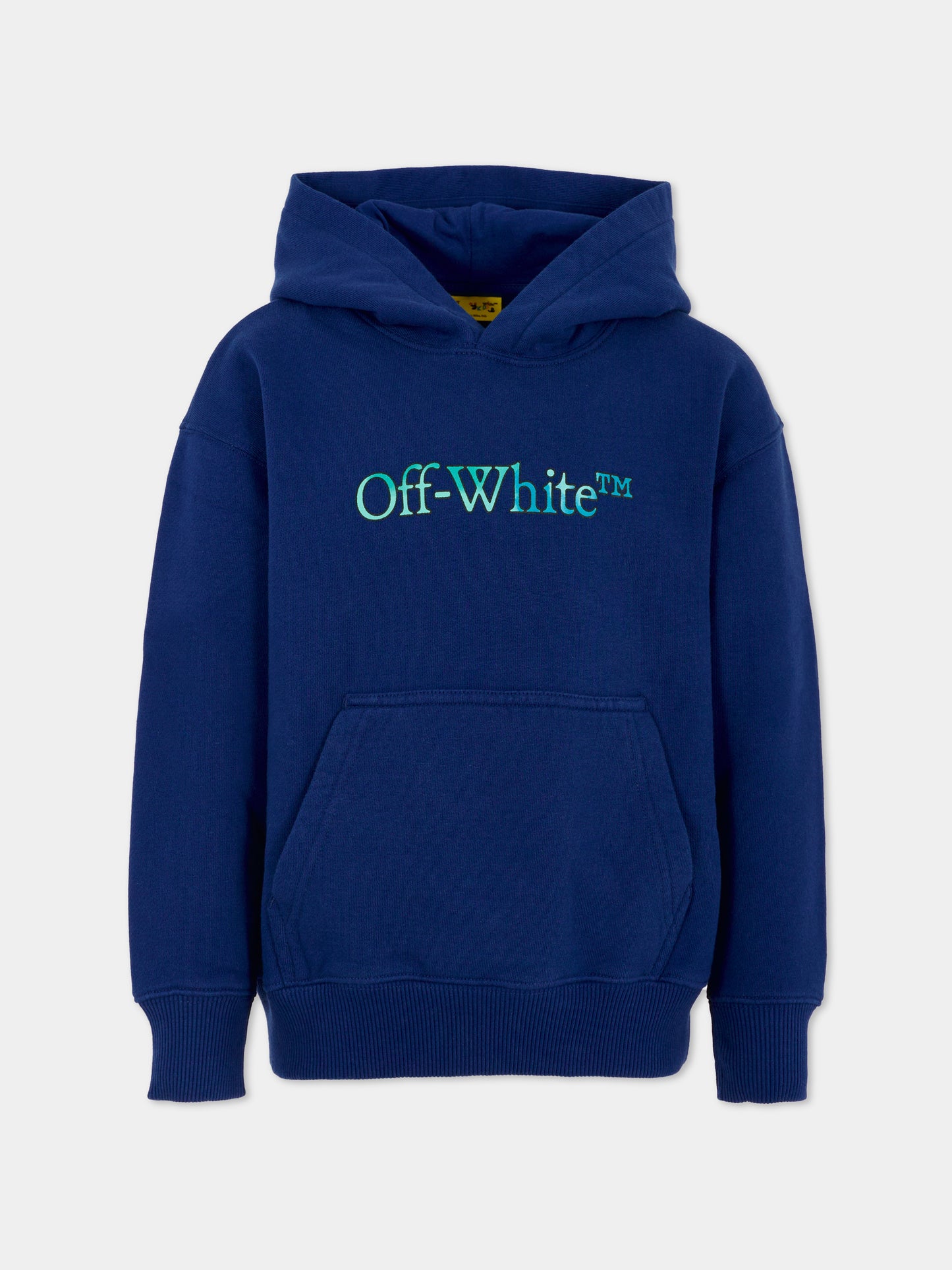Felpa blu per bambino con logo,Off White,OBBB001F25FLE0074584