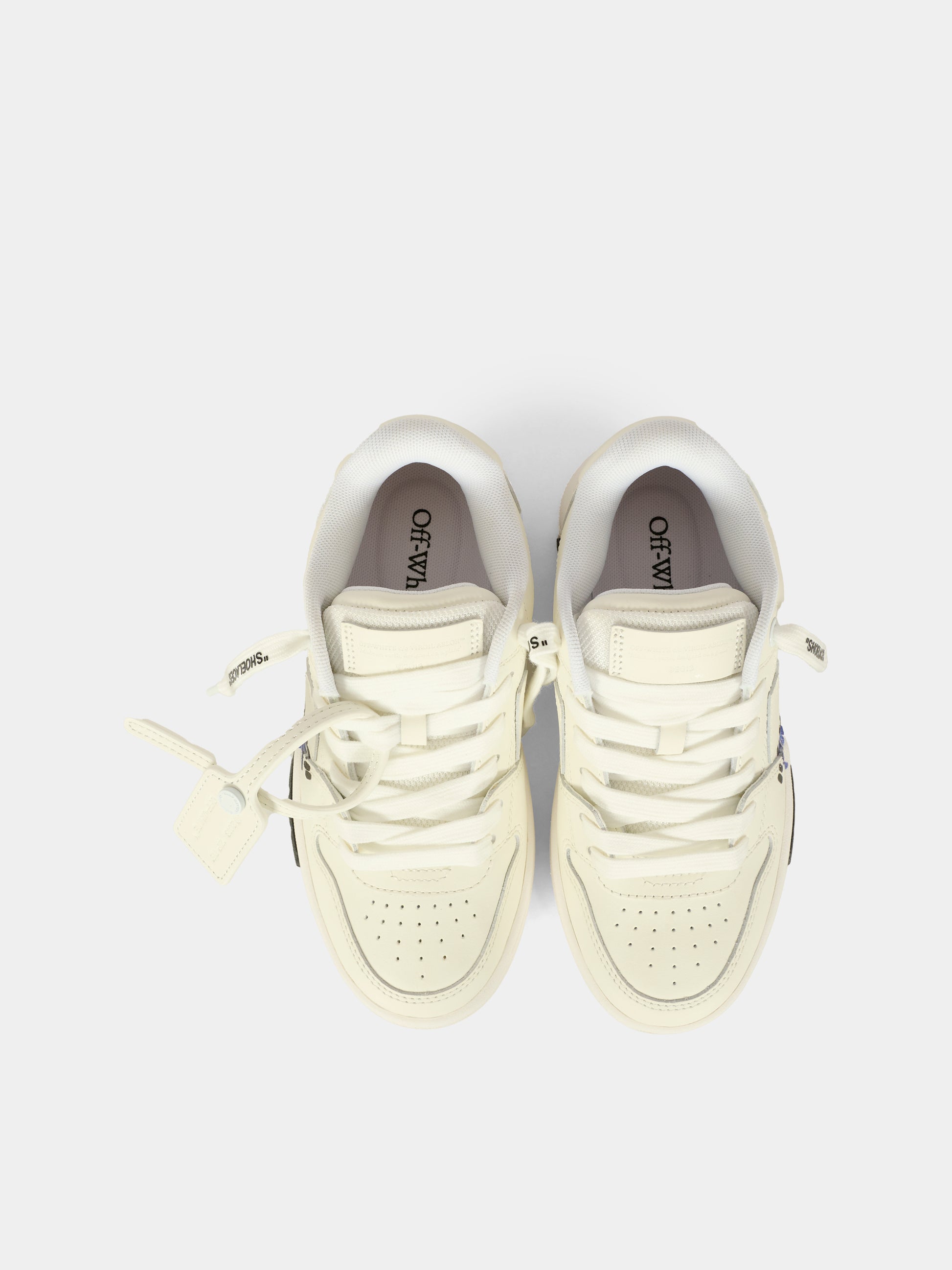 Sneakers Out of Office bianche per bambino con freccia,Off White,OBIA011F25LEA0020149