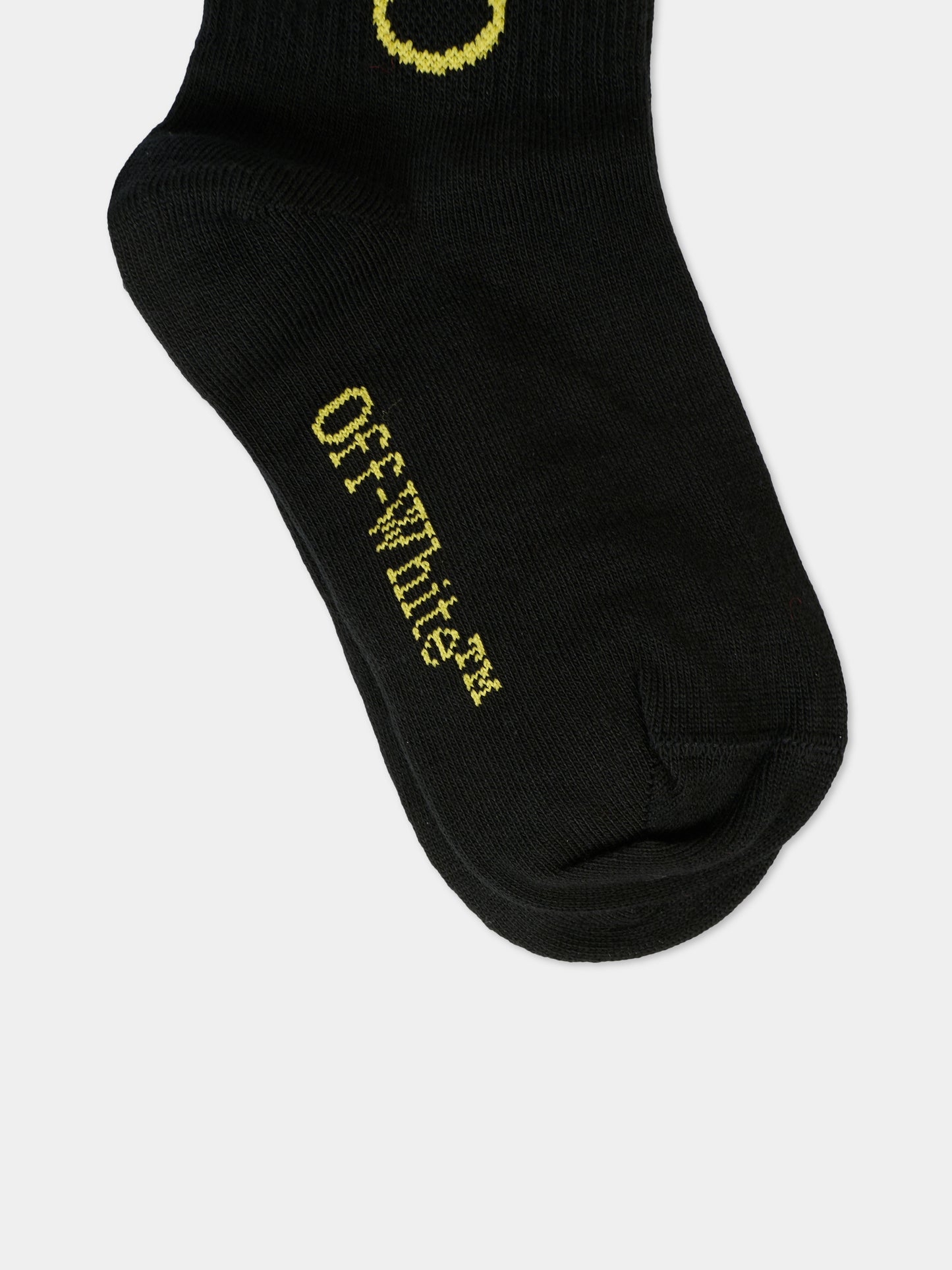 Calze nere per bambini con logo,Off White,OBRA003F25KNI0021018