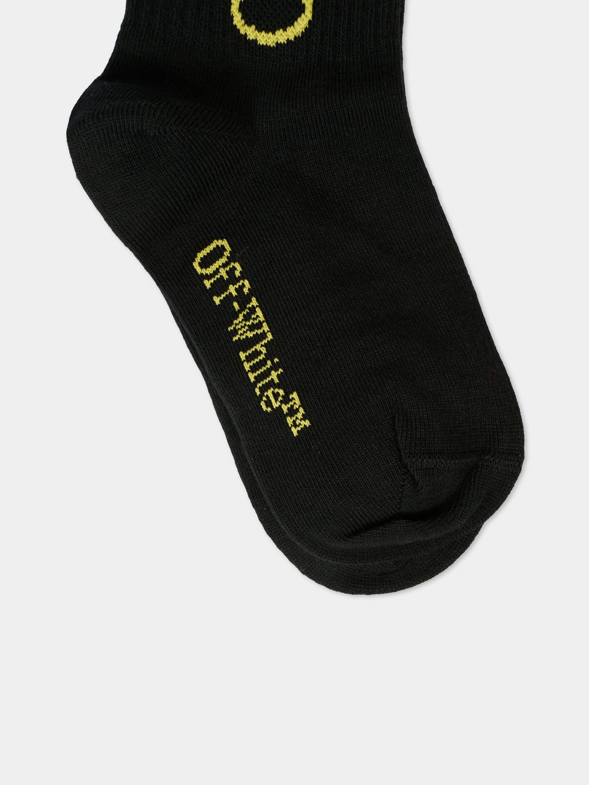 Calze nere per bambini con logo,Off White,OBRA003F25KNI0021018