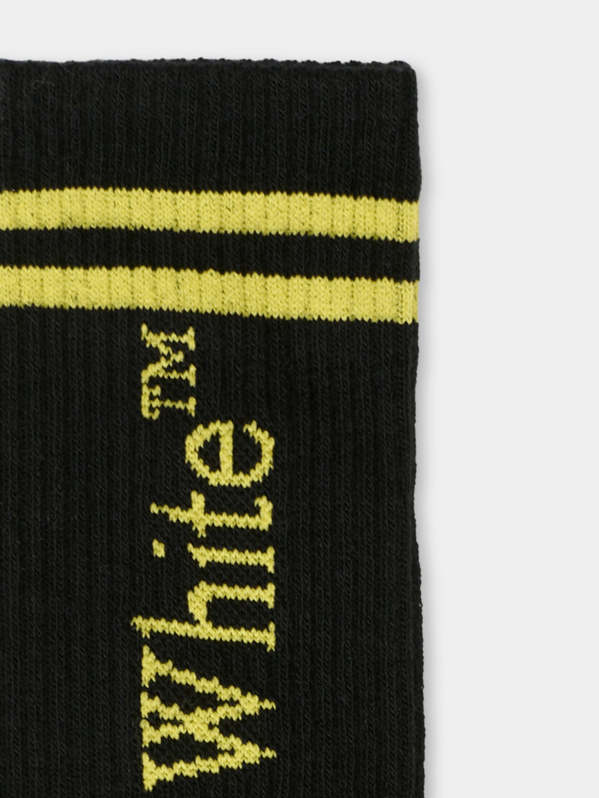 Calze nere per bambini con logo,Off White,OBRA003F25KNI0021018