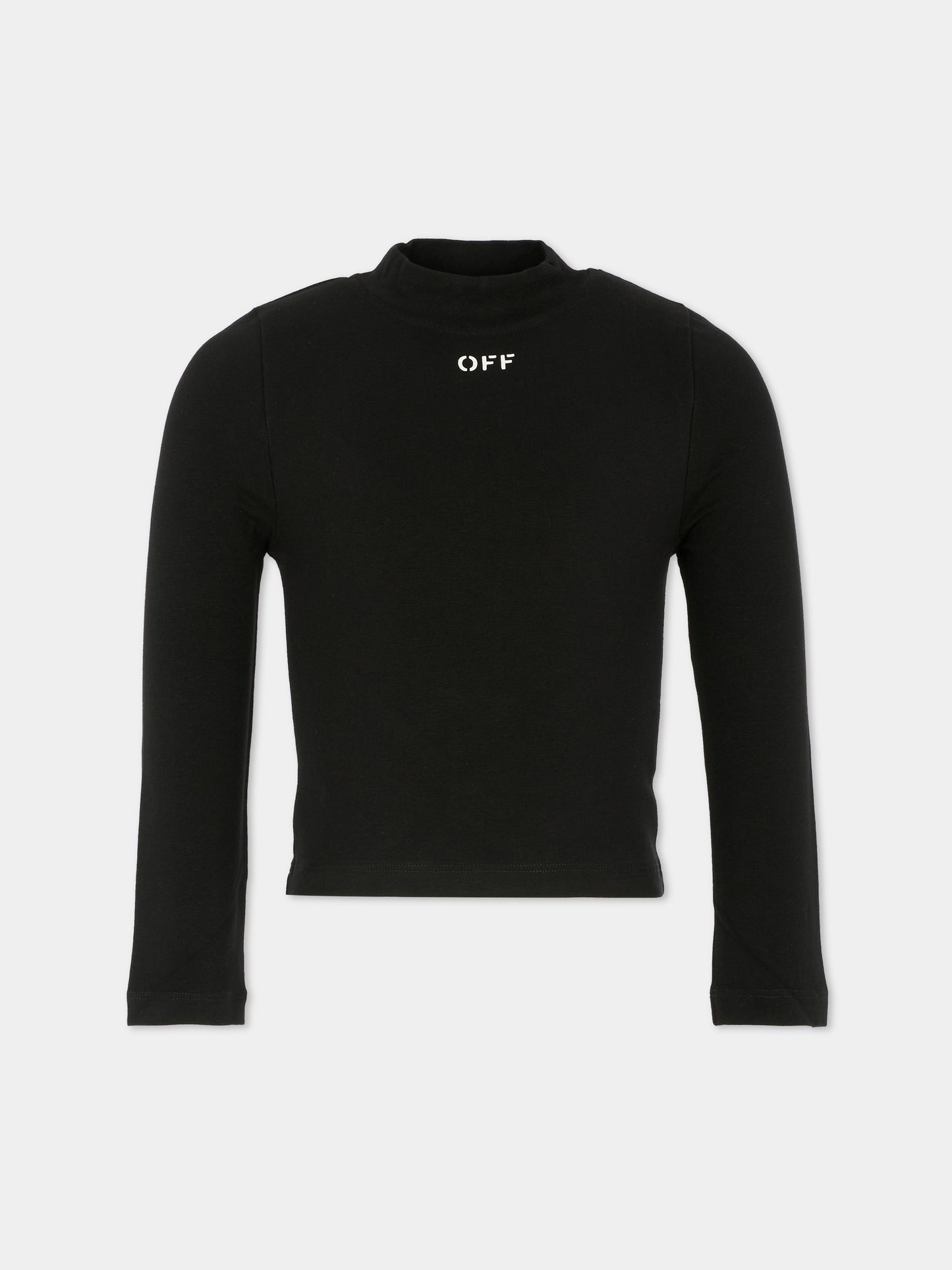 Dolcevita nero per bambina con logo,Off White,OGAB00AF25JER0011001