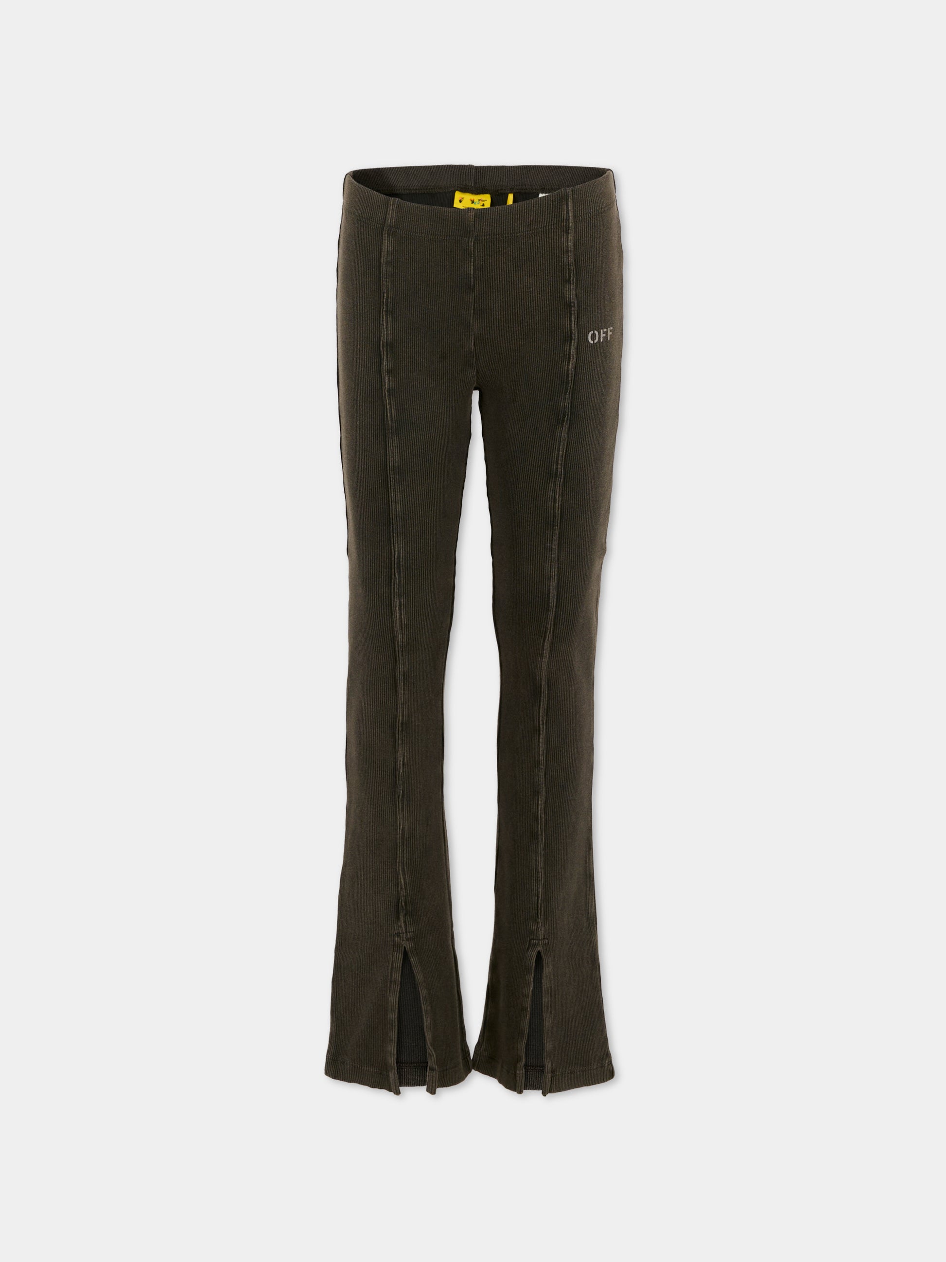 Leggings grigi per bambina con logo,Off White,OGCA009F25JER0010701