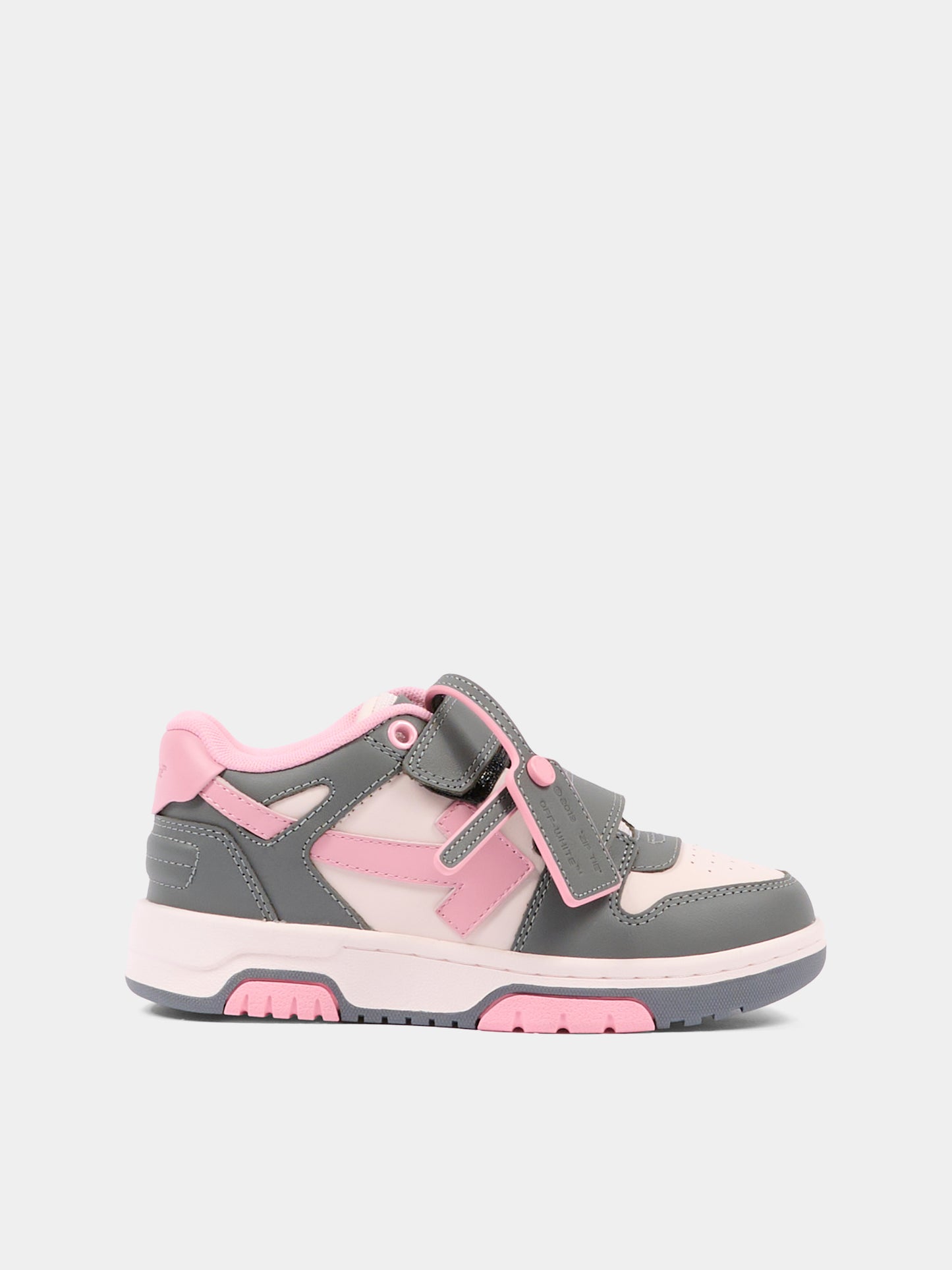 Sneakers  Out of Office grigie per bambina con freccia,Off White,OGIA005F25LEA0013083