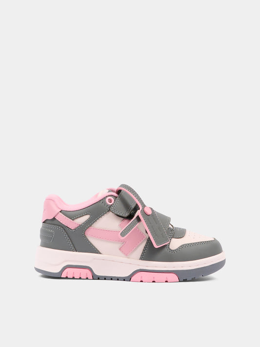 Sneakers  Out of Office grigie per bambina con freccia,Off White,OGIA005F25LEA0013083