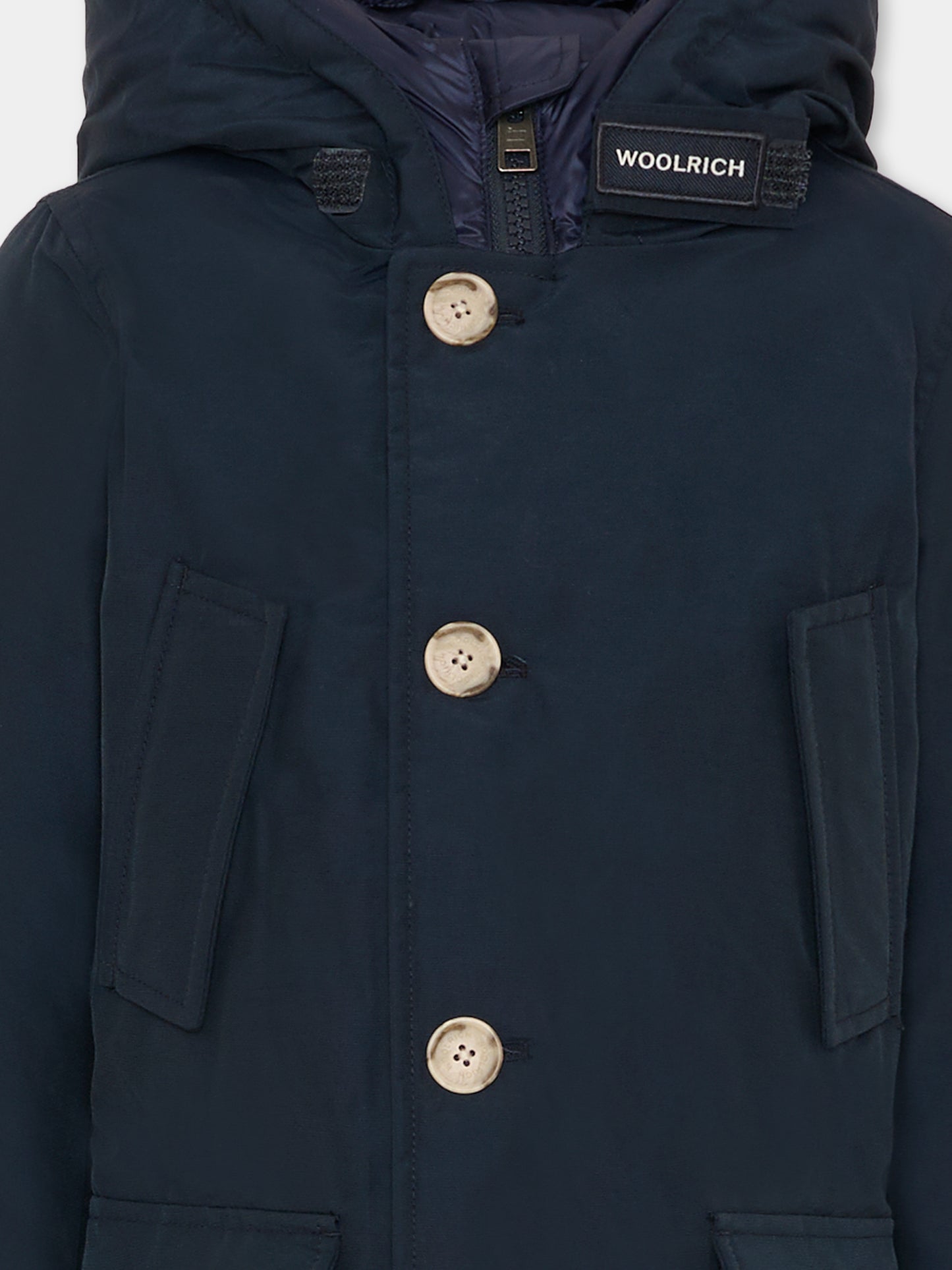 Parka Arctic blu per bambino con logo,Woolrich Kids,CFWKOU0188MRUT0641 - UT0641 - MLB