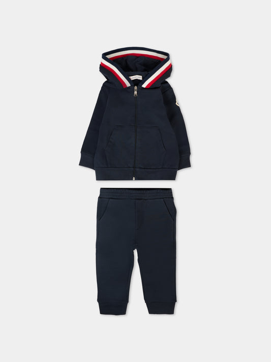 Completo blu per neonato con logo,Moncler Kids,K2951 8M00007 89AM3 778