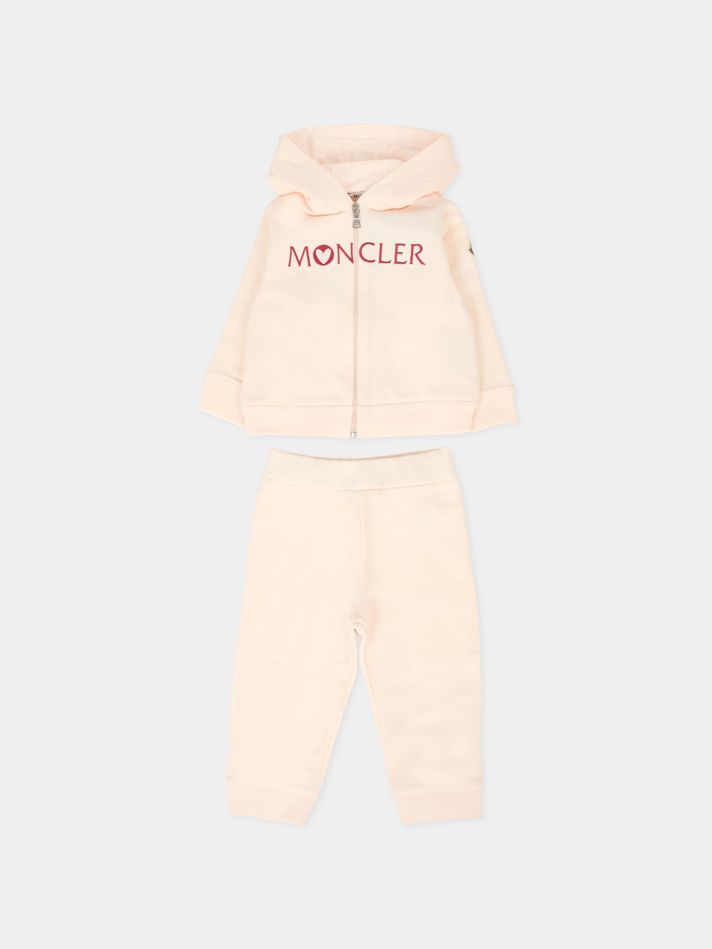 Completo rosa per neonata con logo,Moncler Kids,K2951 8M00010 89A23 529