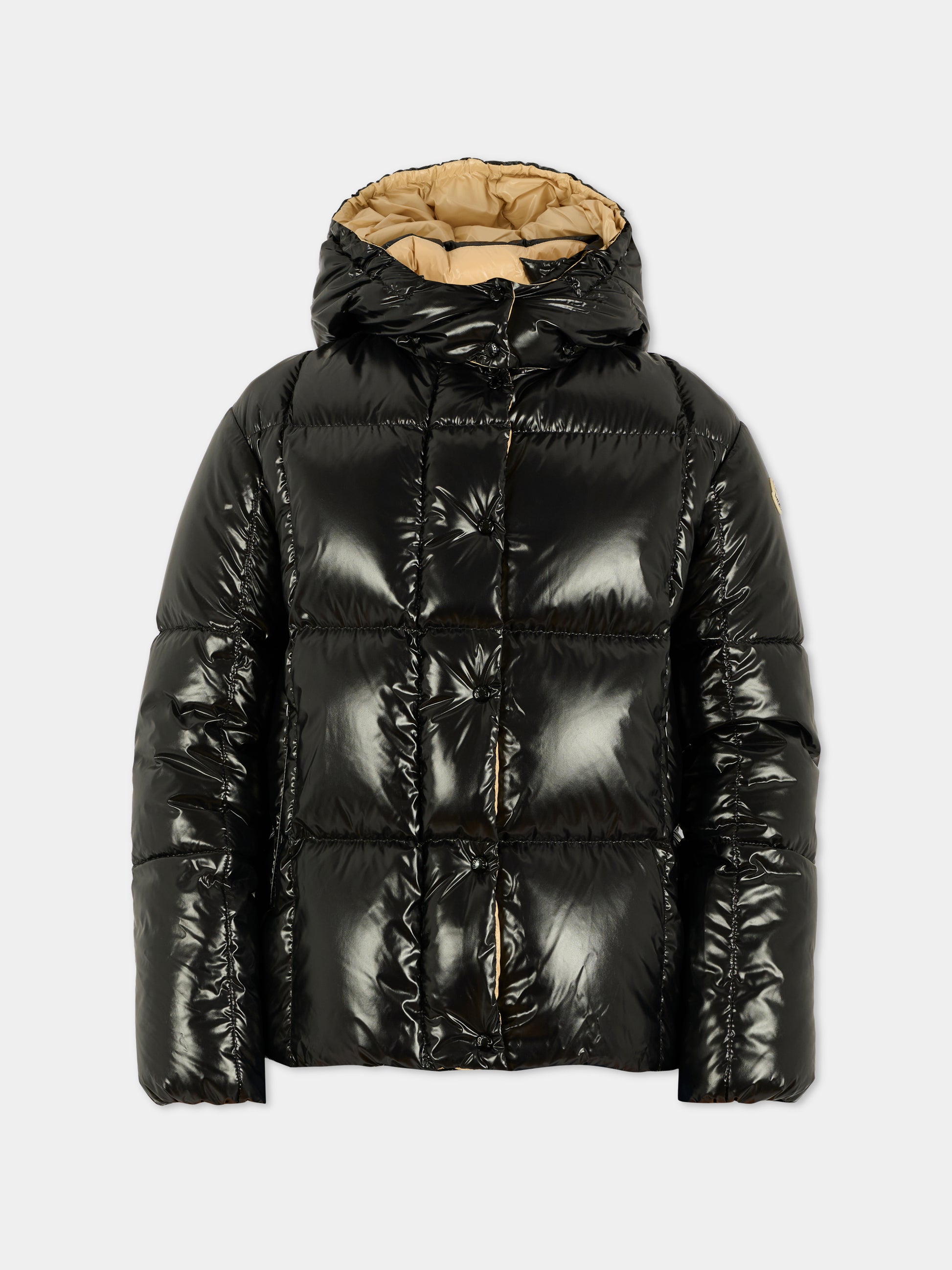 Piumino Parana nero per bambina con logo,Moncler Kids,K2954 1A00044 597Z8 992