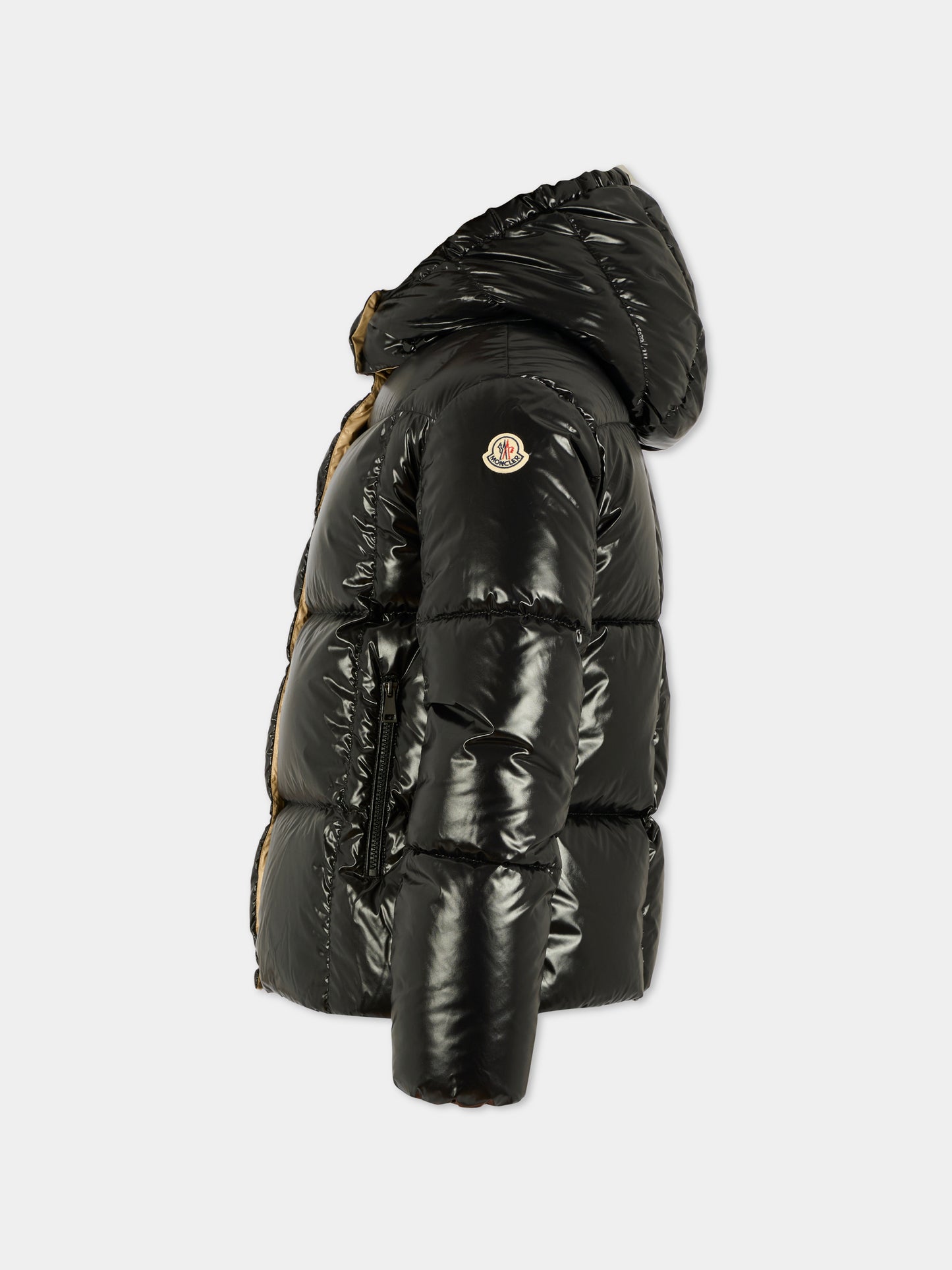 Piumino Parana nero per bambina con logo,Moncler Kids,K2954 1A00044 597Z8 992