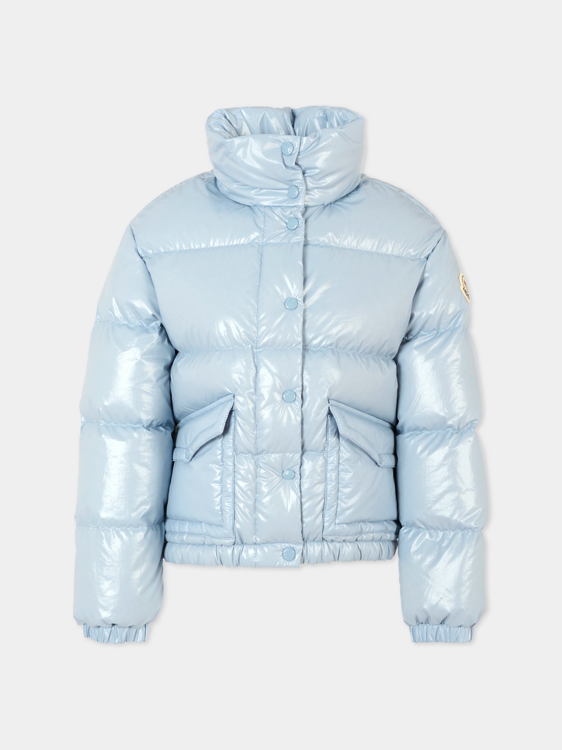 Piumino Puivert azzurro per bambina con logo,Moncler Kids,K2954 1A00075 597EU 715