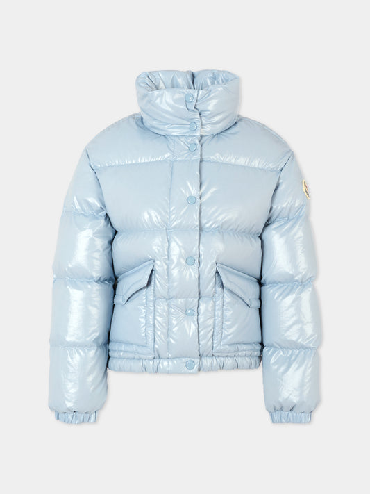 Piumino Puivert azzurro per bambina con logo,Moncler Kids,K2954 1A00075 597EU 715