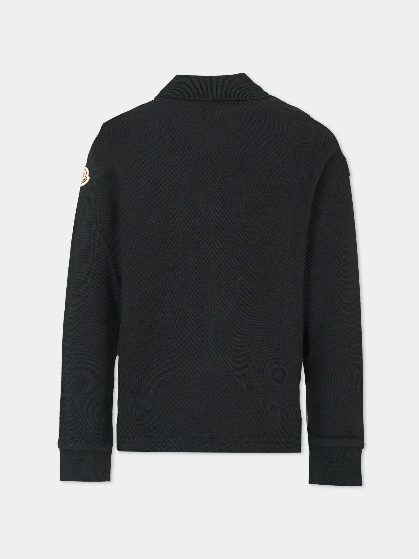 Polo nera per bambino con logo,Moncler Kids,K2954 8B00002 89ALK 999