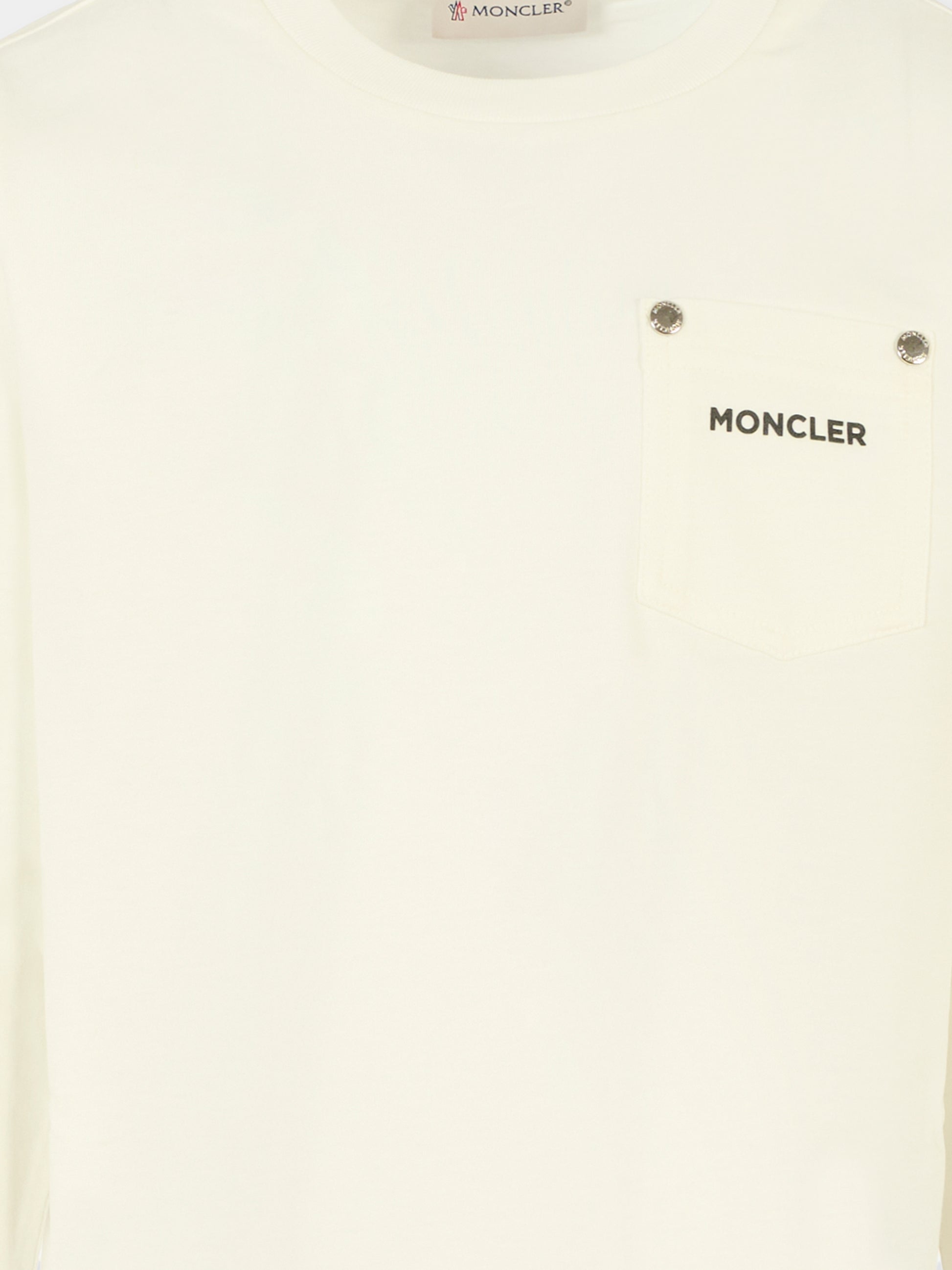 T-shirt bianca per bambino con logo,Moncler Kids,K2954 8D00003 89AFV 034