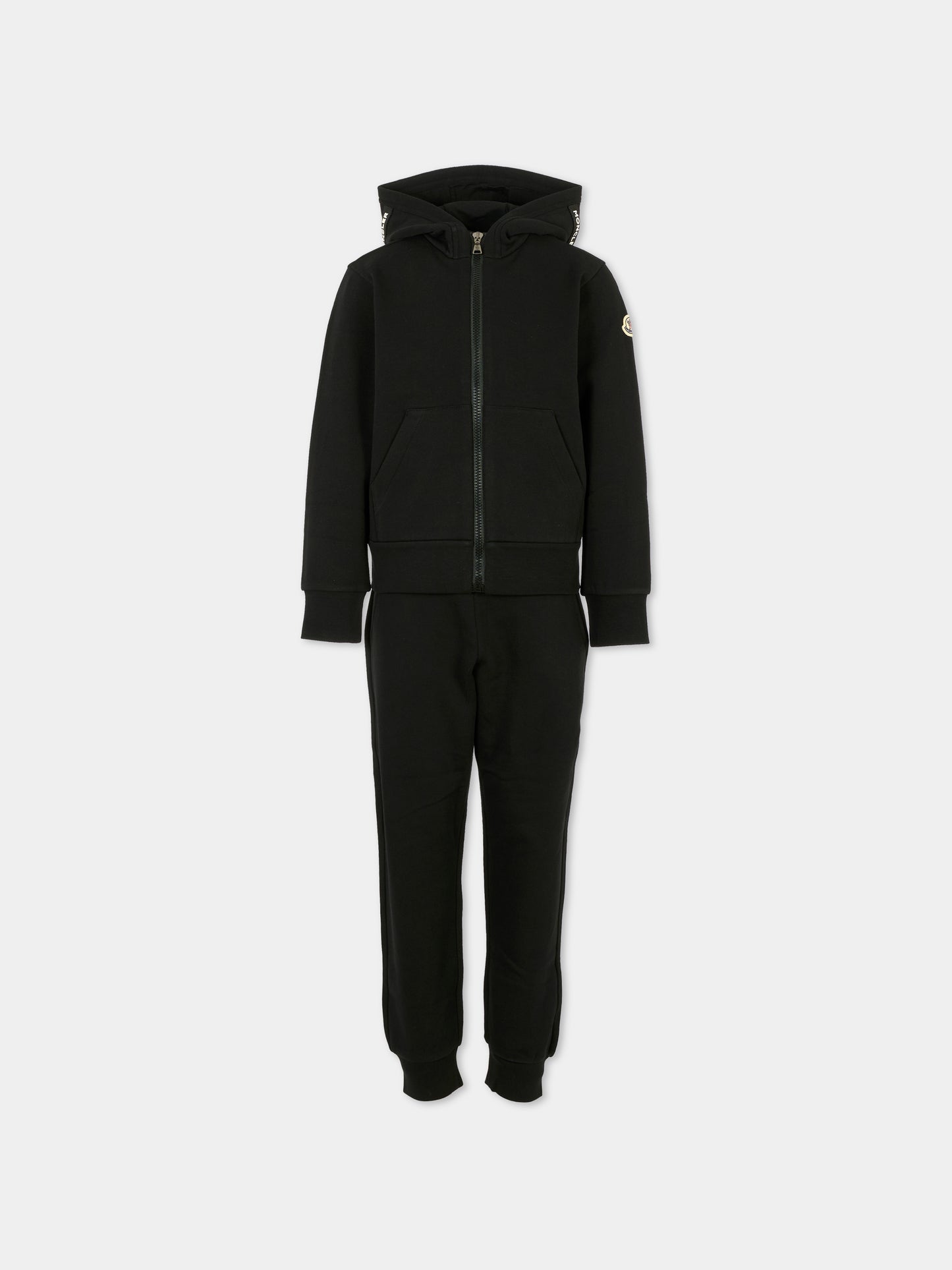 Completo nero per bambino con logo,Moncler Kids,K2954 8M00008 899PS 999