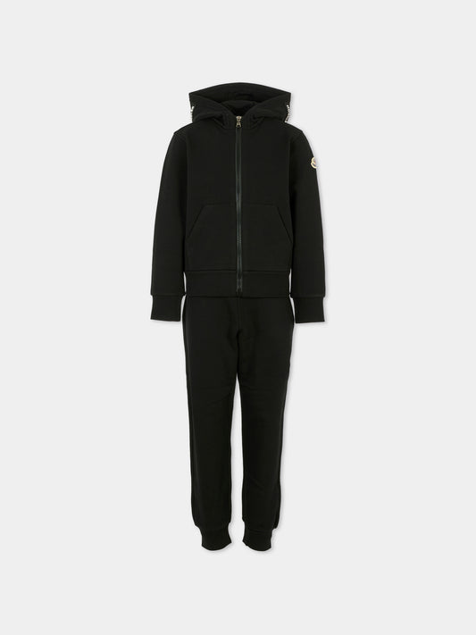 Completo nero per bambino con logo,Moncler Kids,K2954 8M00008 899PS 999