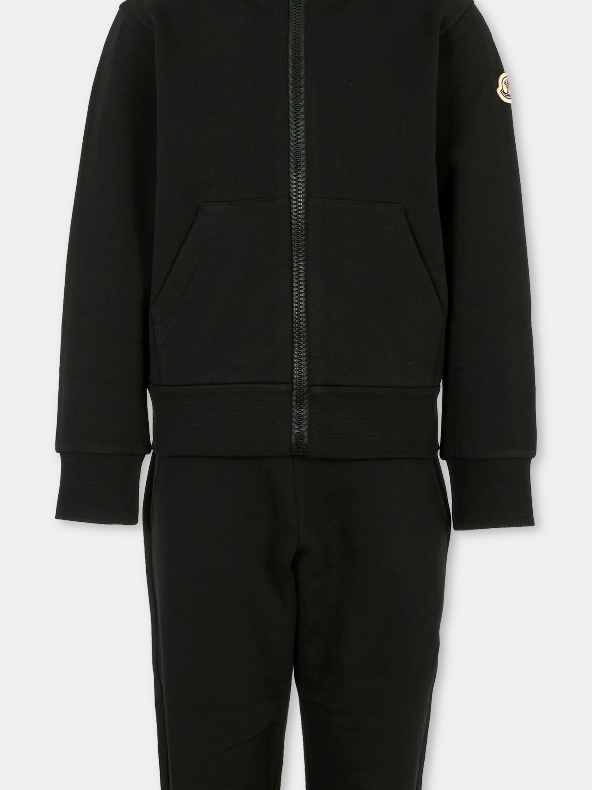 Completo nero per bambino con logo,Moncler Kids,K2954 8M00008 899PS 999