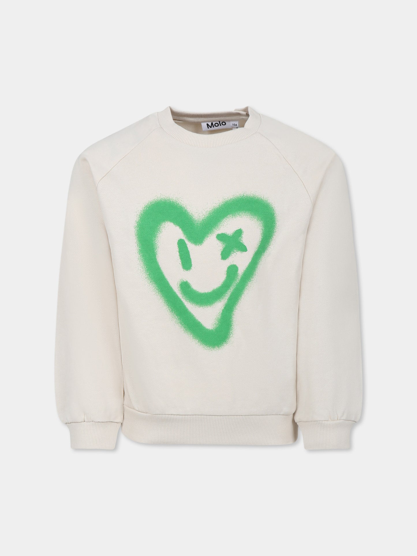 Felpa avorio per bambina con cuore,Molo,4S25J201 3922