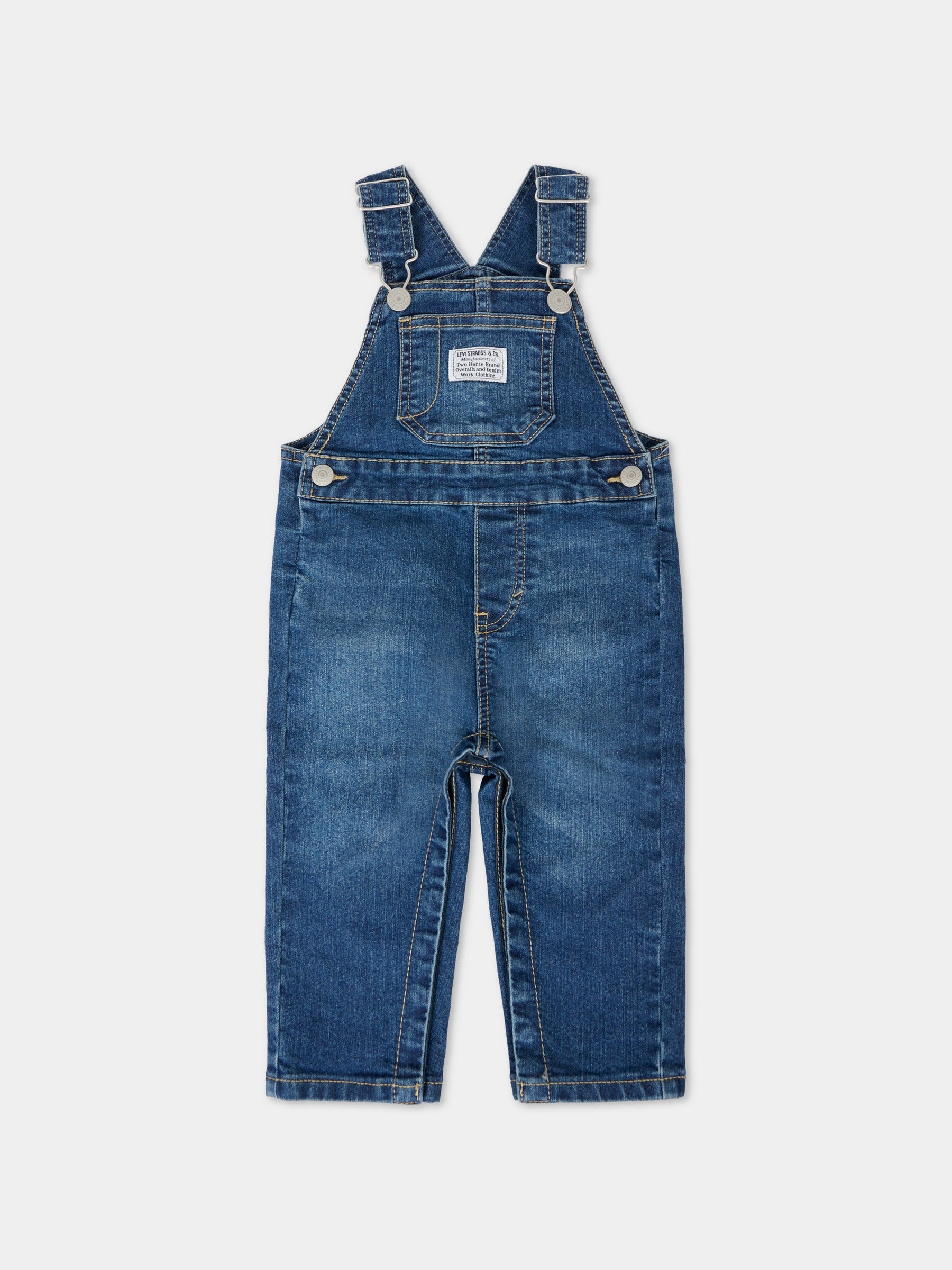 Salopette denim per neonati con patch logo,Levi's Kids,6ED533 MFW