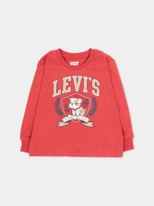 T-shirt a manica lunga rossa per neonato,Levi's Kids,6EP166 R7S