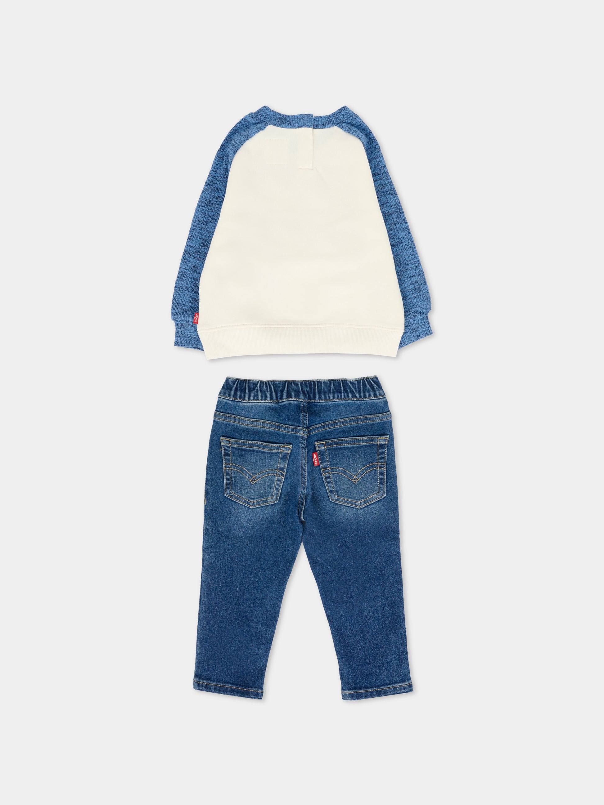 Completo blu per neonato con orsetto,Levi's Kids,6EN740 UF3
