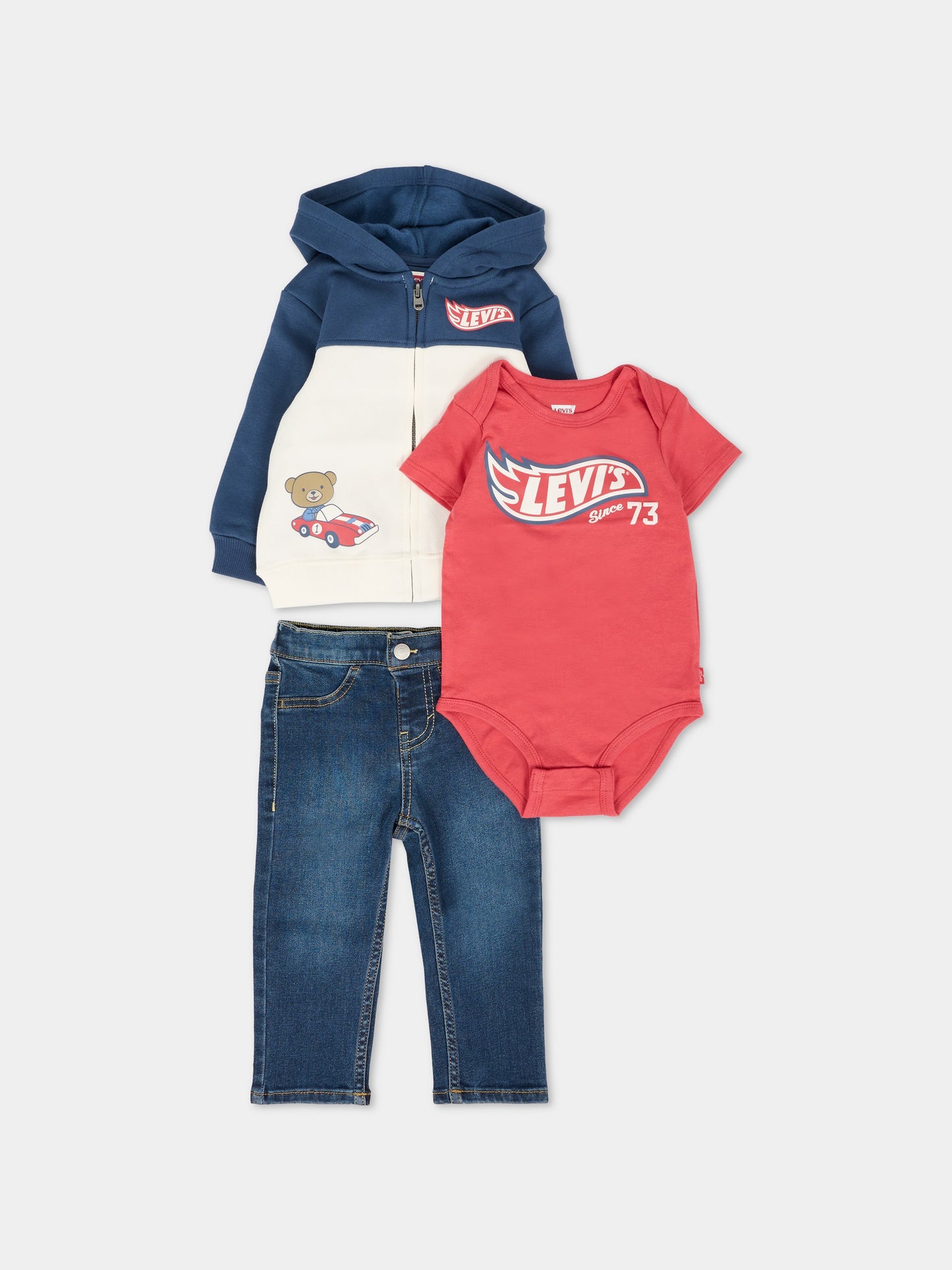Completo rosso per neonato con logo,Levi's Kids,6EN729 UF3