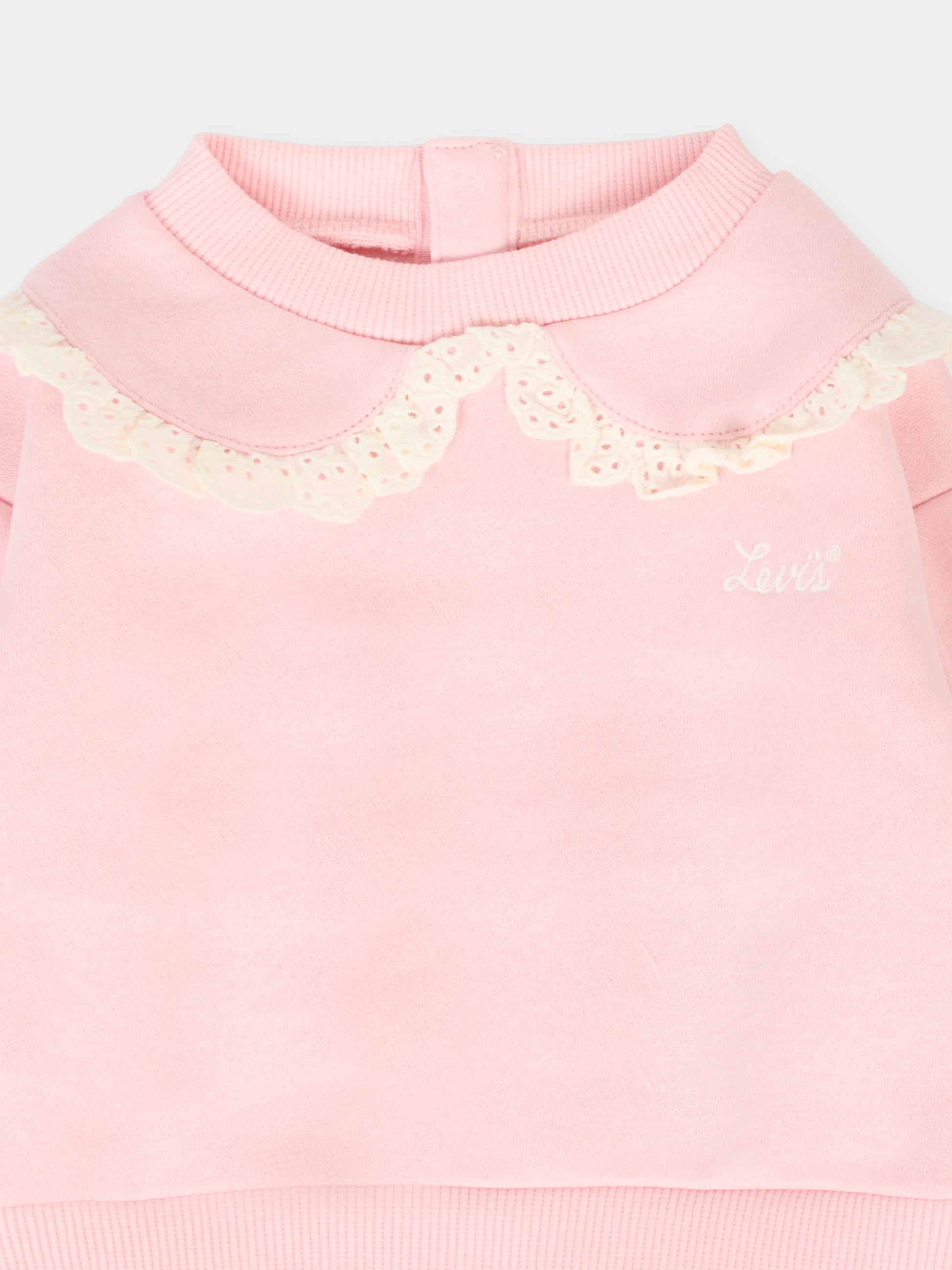 Felpa rosa per neonata con logo,Levi's Kids,1EN575 AGJ