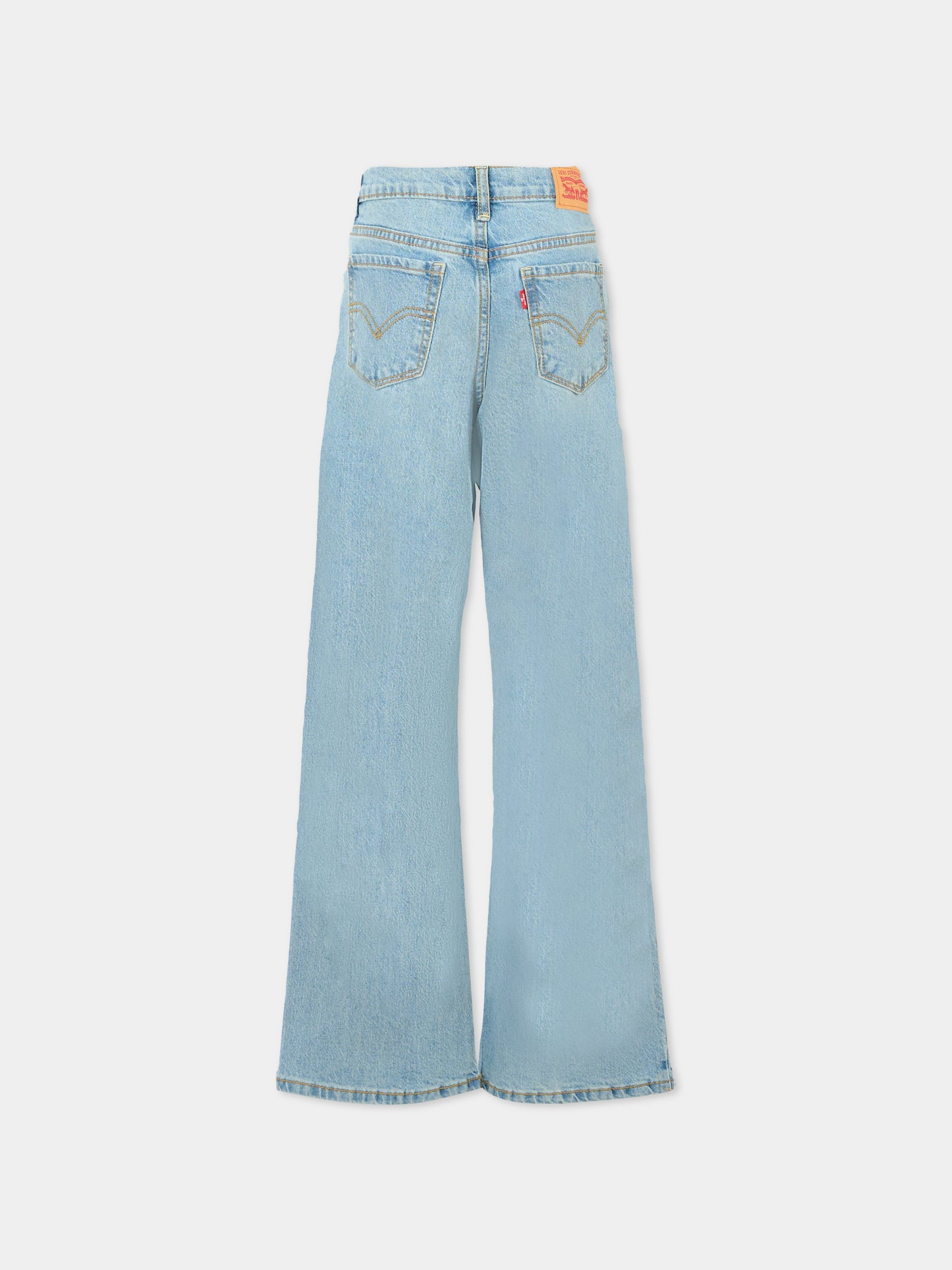 Jeans denim celesti wide leg per bambina con logo,Levi's Kids,EL007 LC0