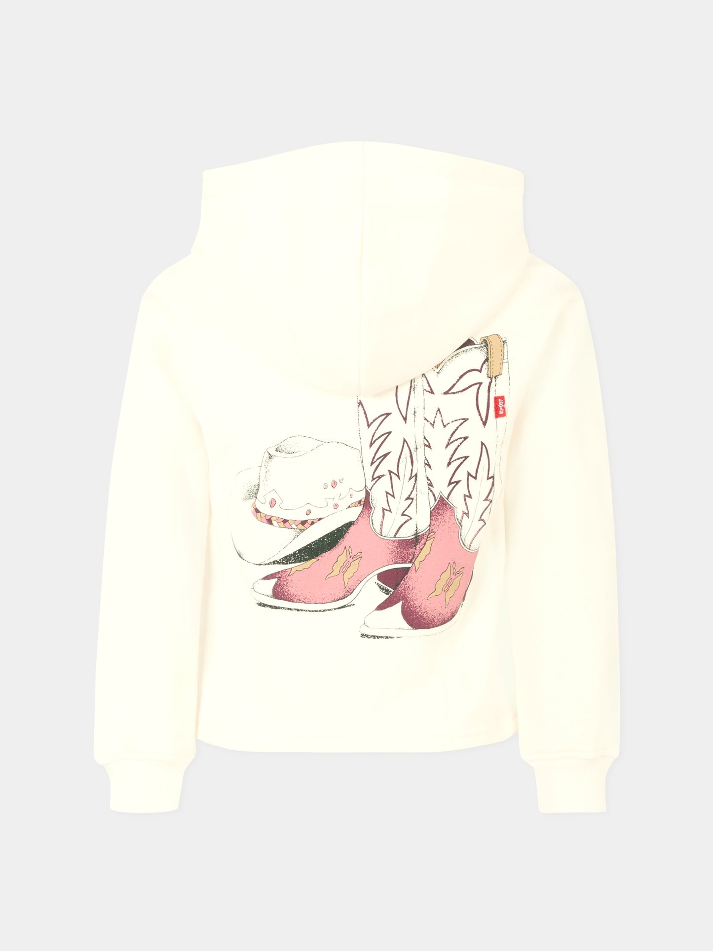 Felpa avorio per bambina con logo e cappello,Levi's Kids,EN658 W86