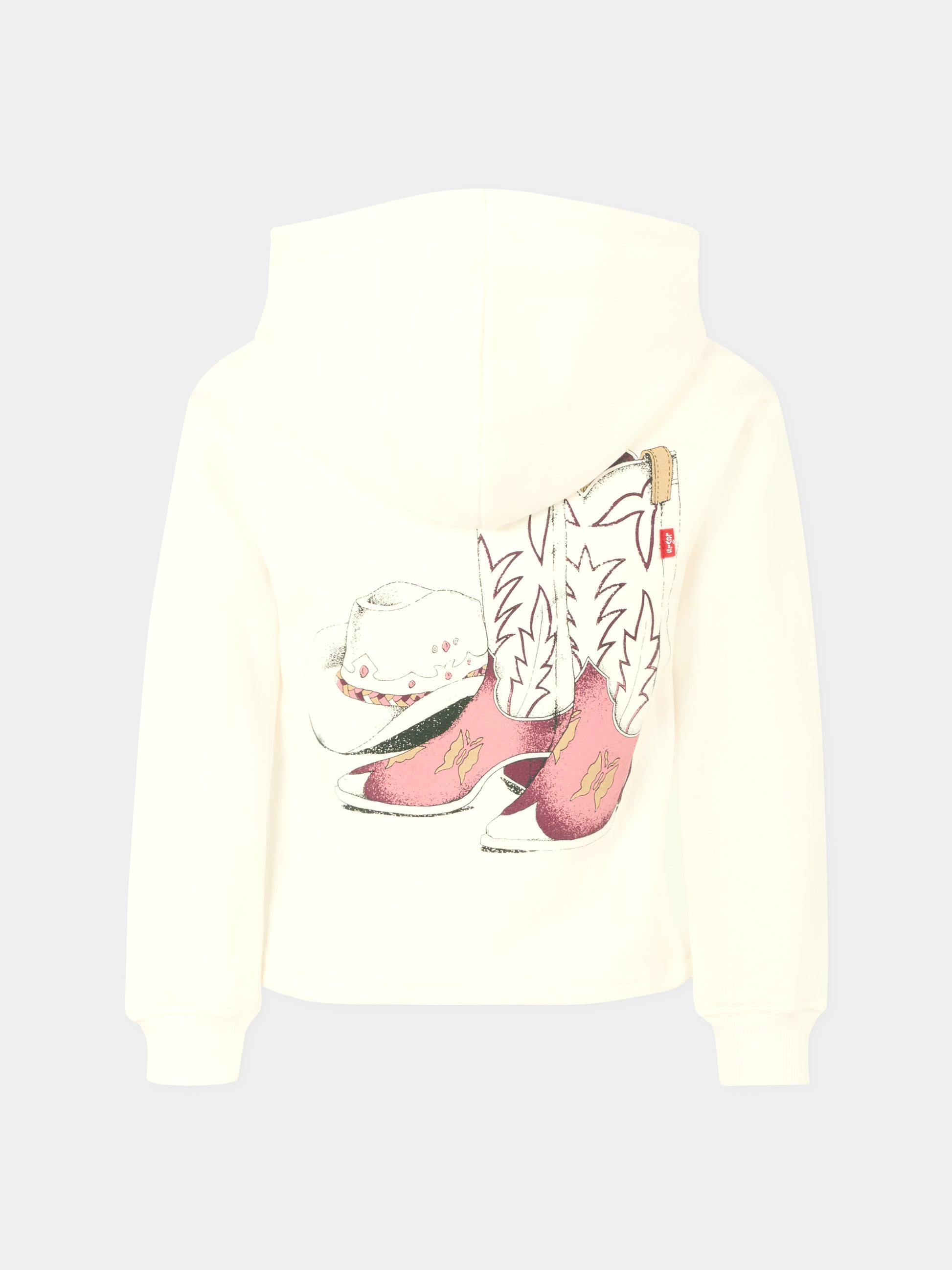 Felpa avorio per bambina con logo e cappello,Levi's Kids,EN658 W86