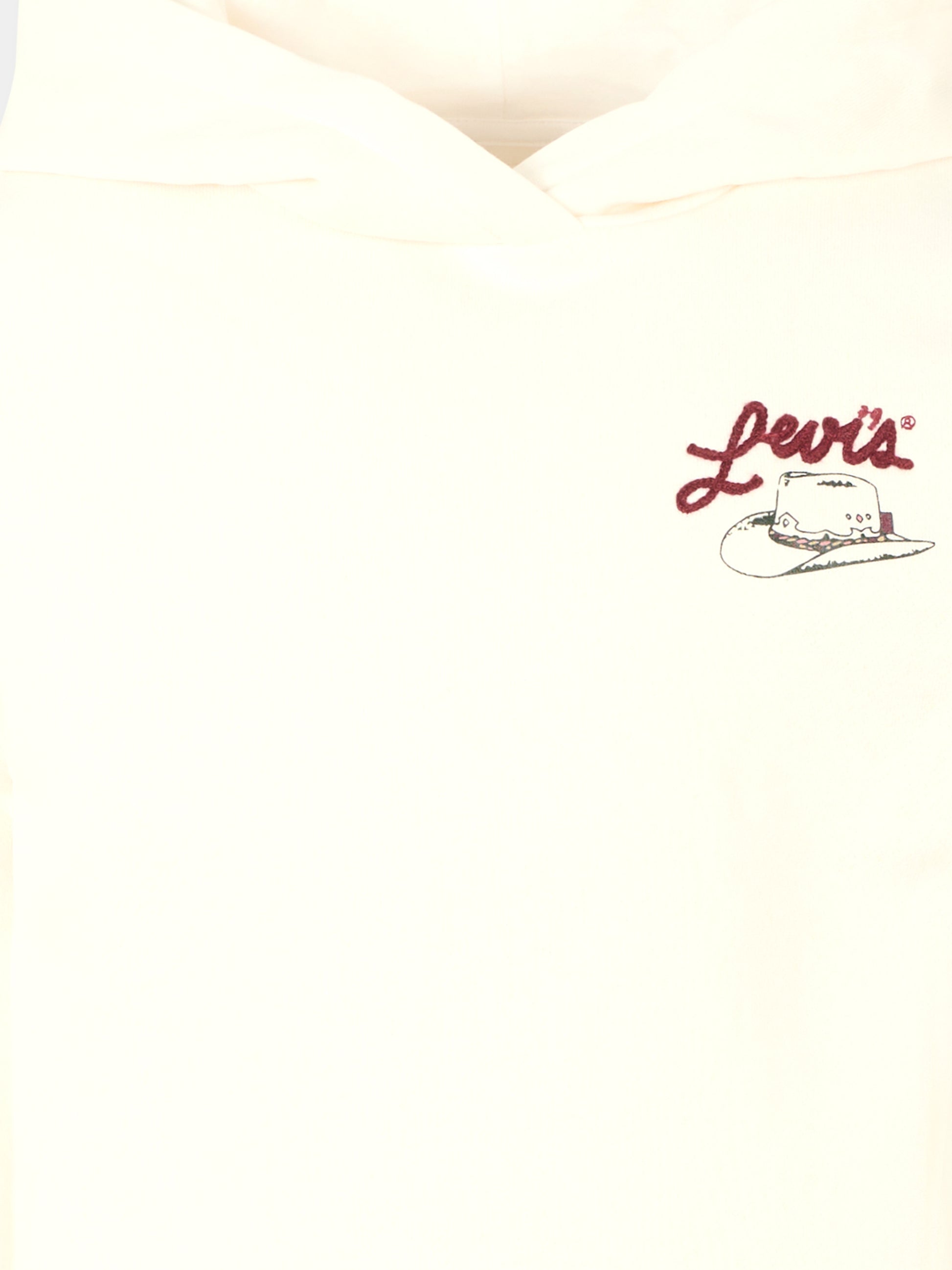 Felpa avorio per bambina con logo e cappello,Levi's Kids,EN658 W86