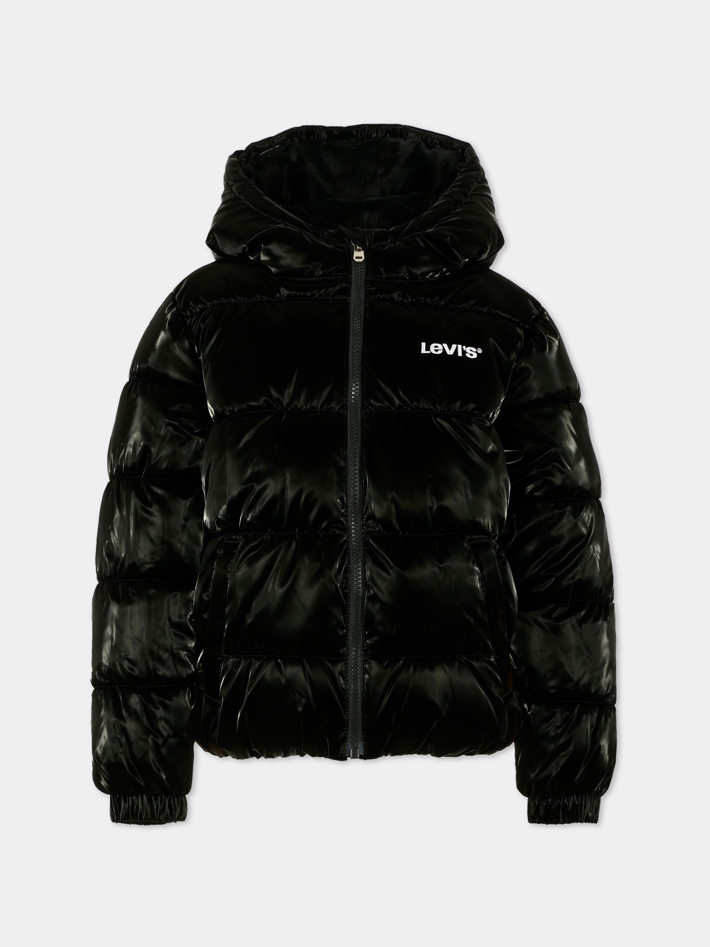 Piumino nero per bambini con logo bianco,Levi's Kids,EN640 023