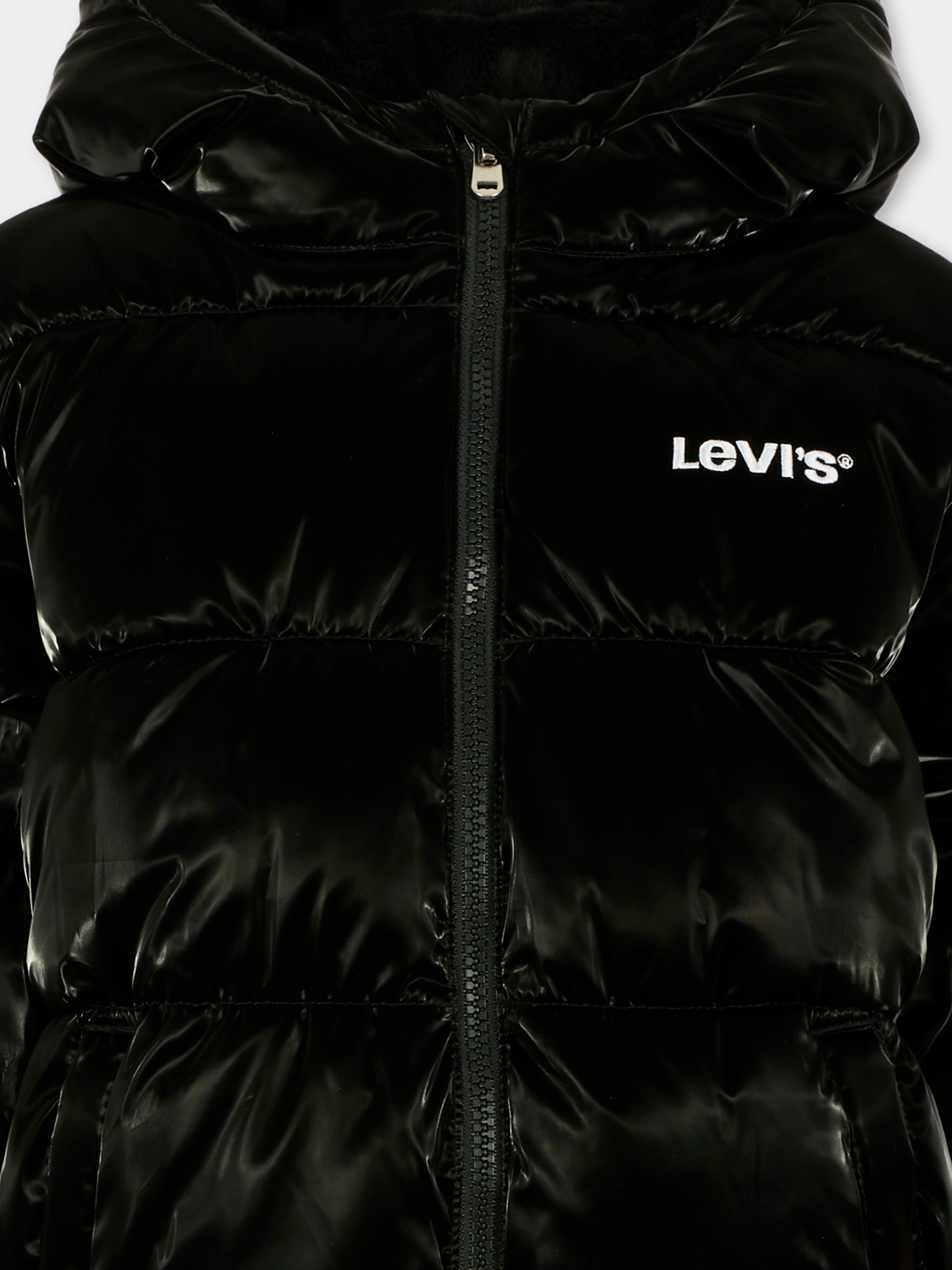 Piumino nero per bambini con logo bianco,Levi's Kids,EN640 023