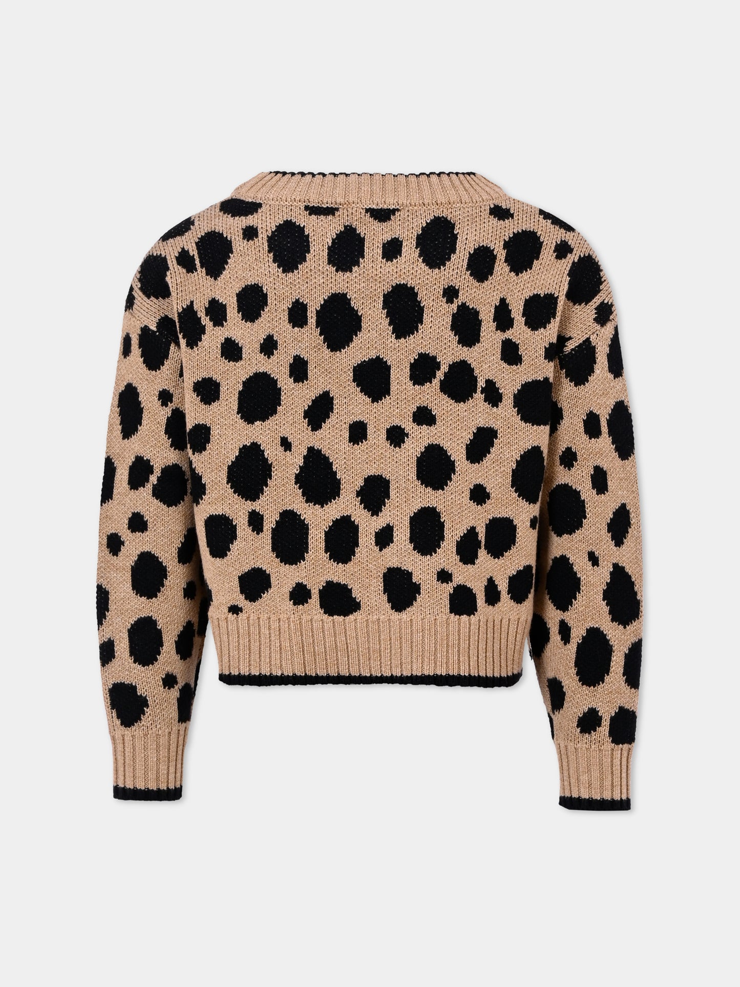 Maglione beige per bambina con pois all over,Philosophy,I9F618 - 6062 - 0080