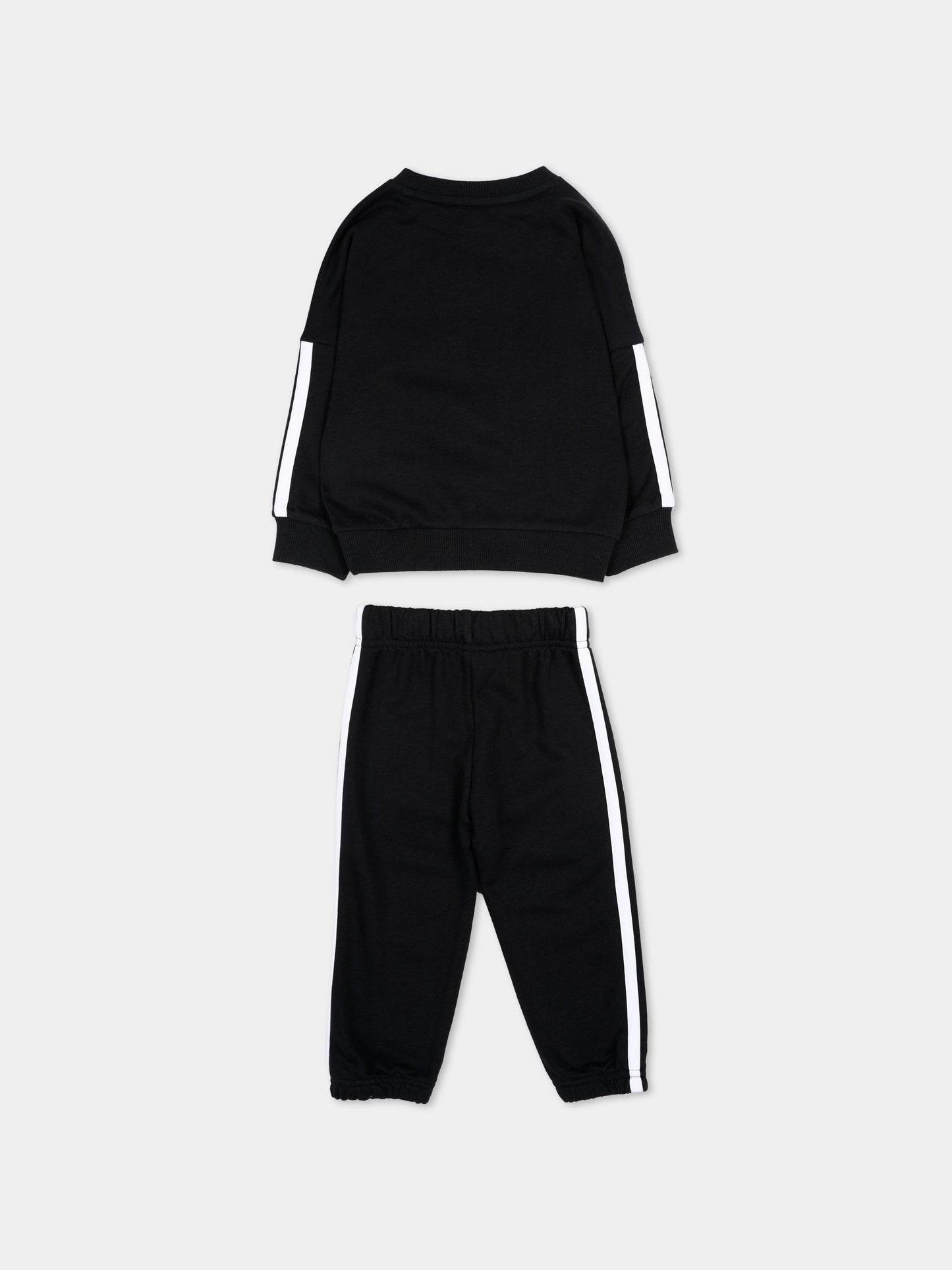 Completo sportivo nero per neonati con logo,Adidas,JD6481