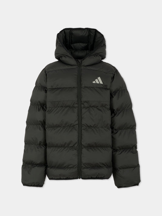 Piumino nero per bambini con logo,Adidas,JL7430