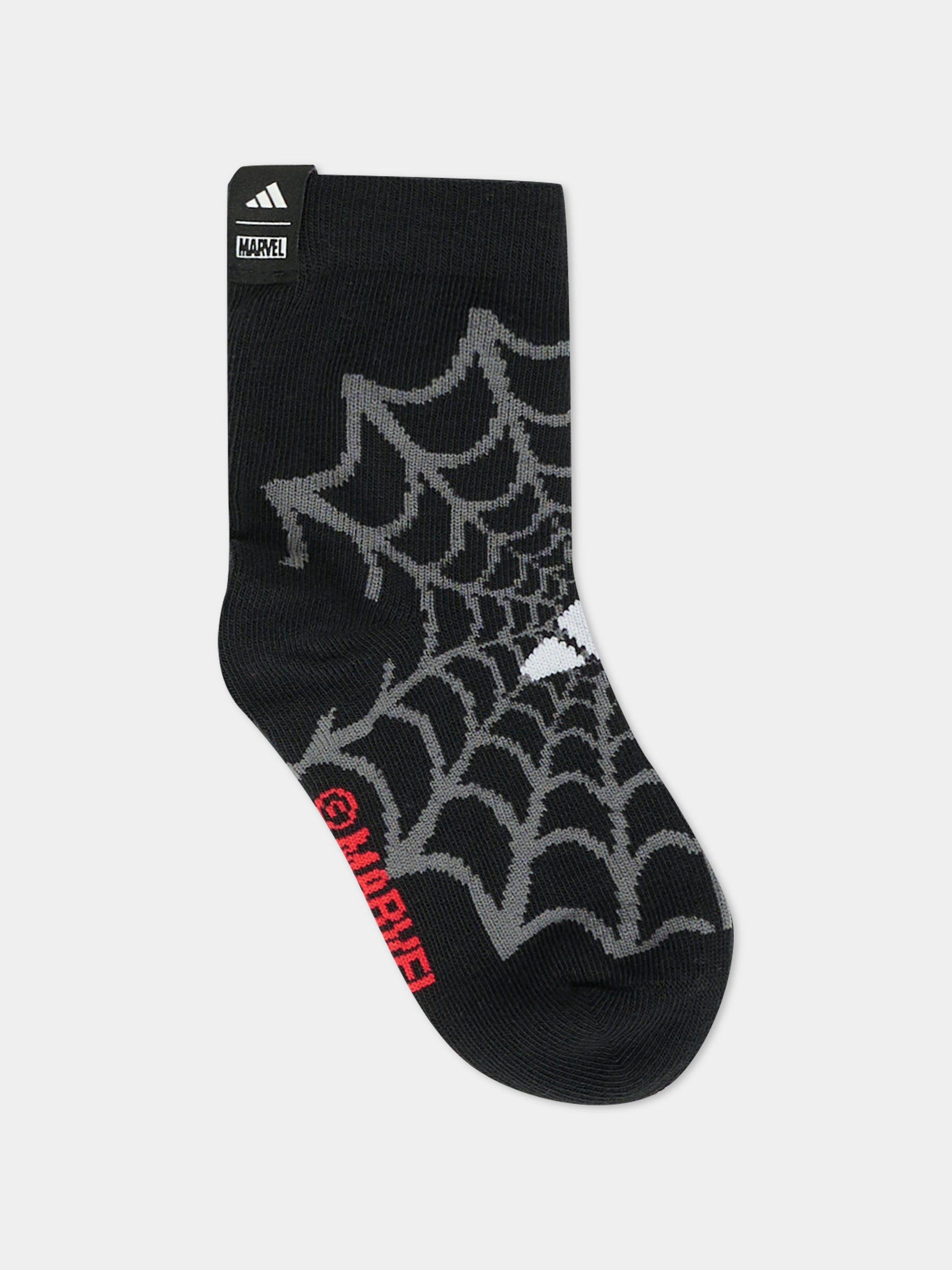 Set calze nere per bambino con Spiderman,Adidas,JM1827