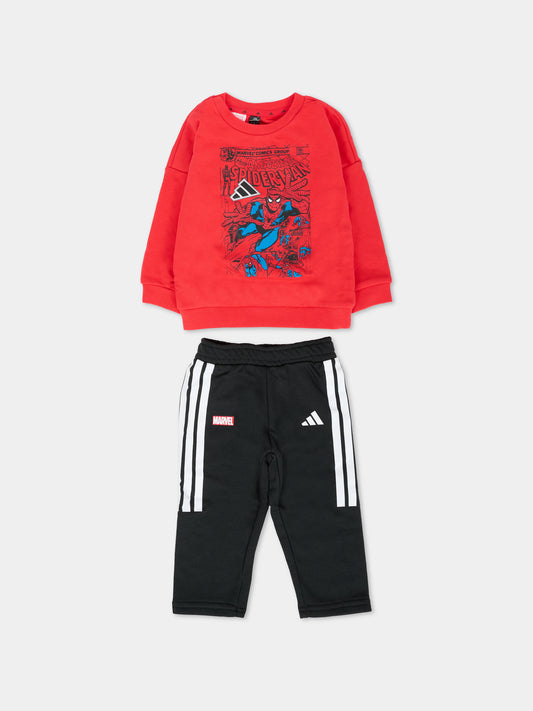 Completo rosso per neonato con Spiderman,Adidas,JV7371