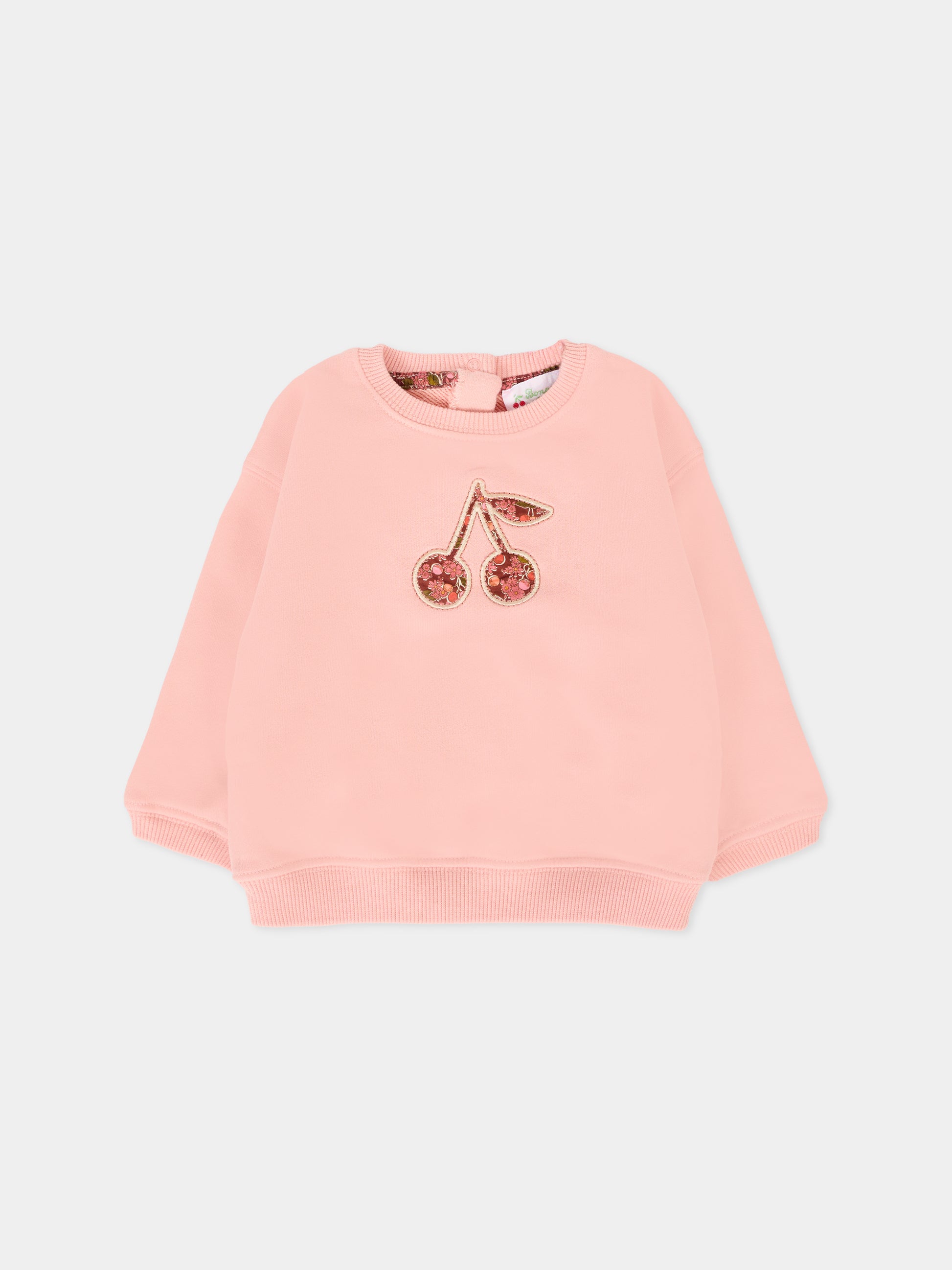 Felpa rosa per neonata con ciliegie,Bonpoint,W05XSWK00004 122