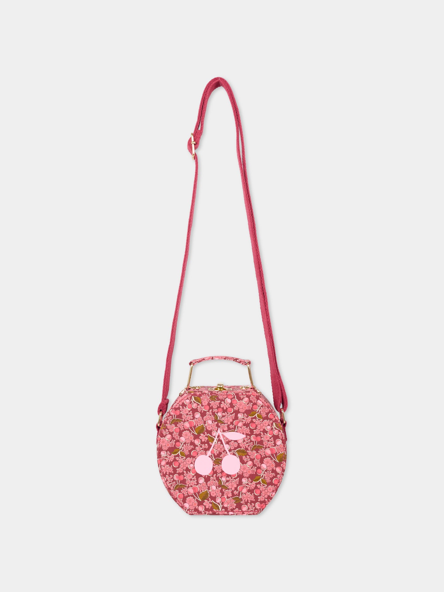 Borsa bordeaux per bambina con ciliegie,Bonpoint,W05GBAW00011 651D