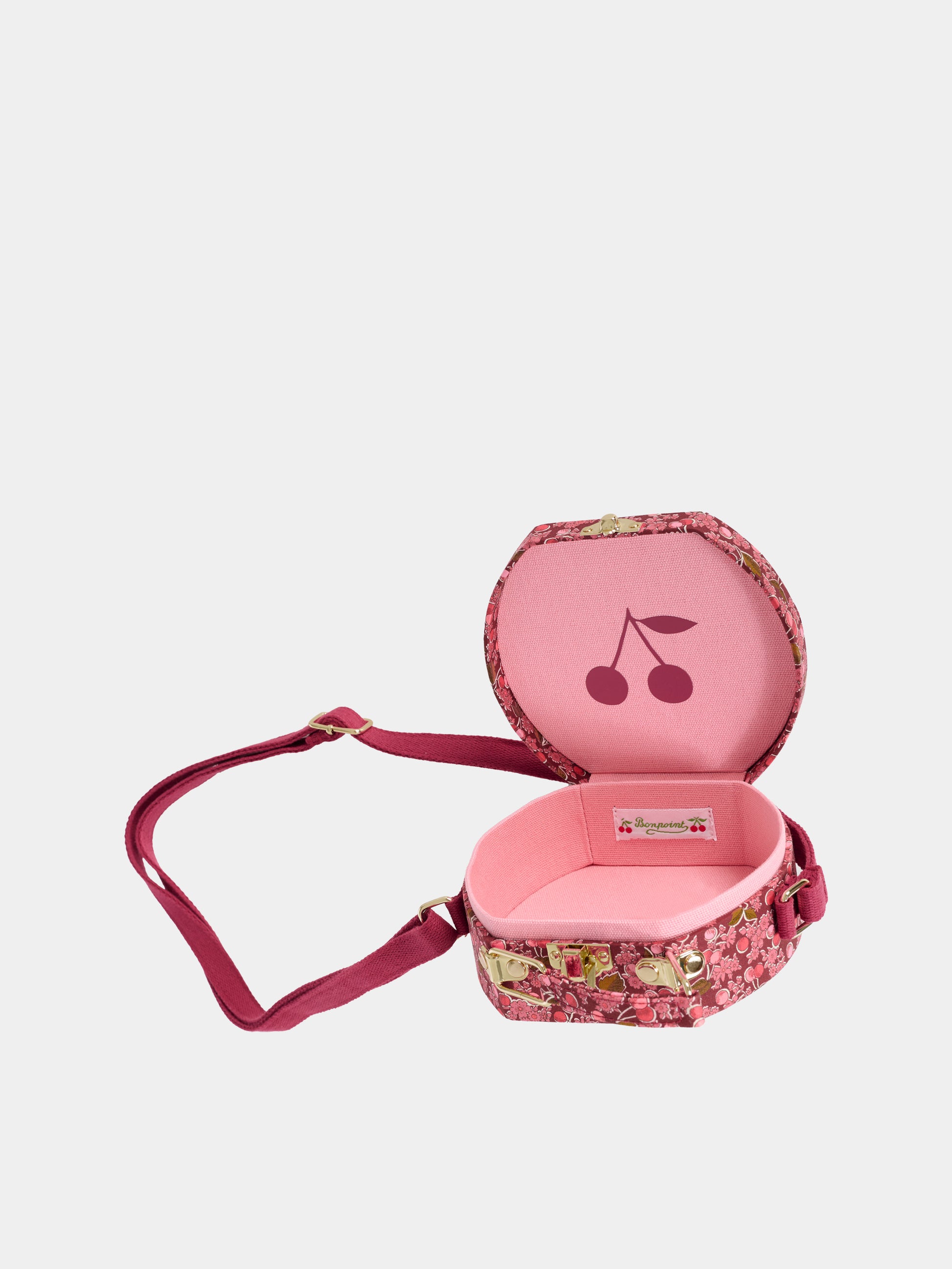 Borsa bordeaux per bambina con ciliegie,Bonpoint,W05GBAW00011 651D