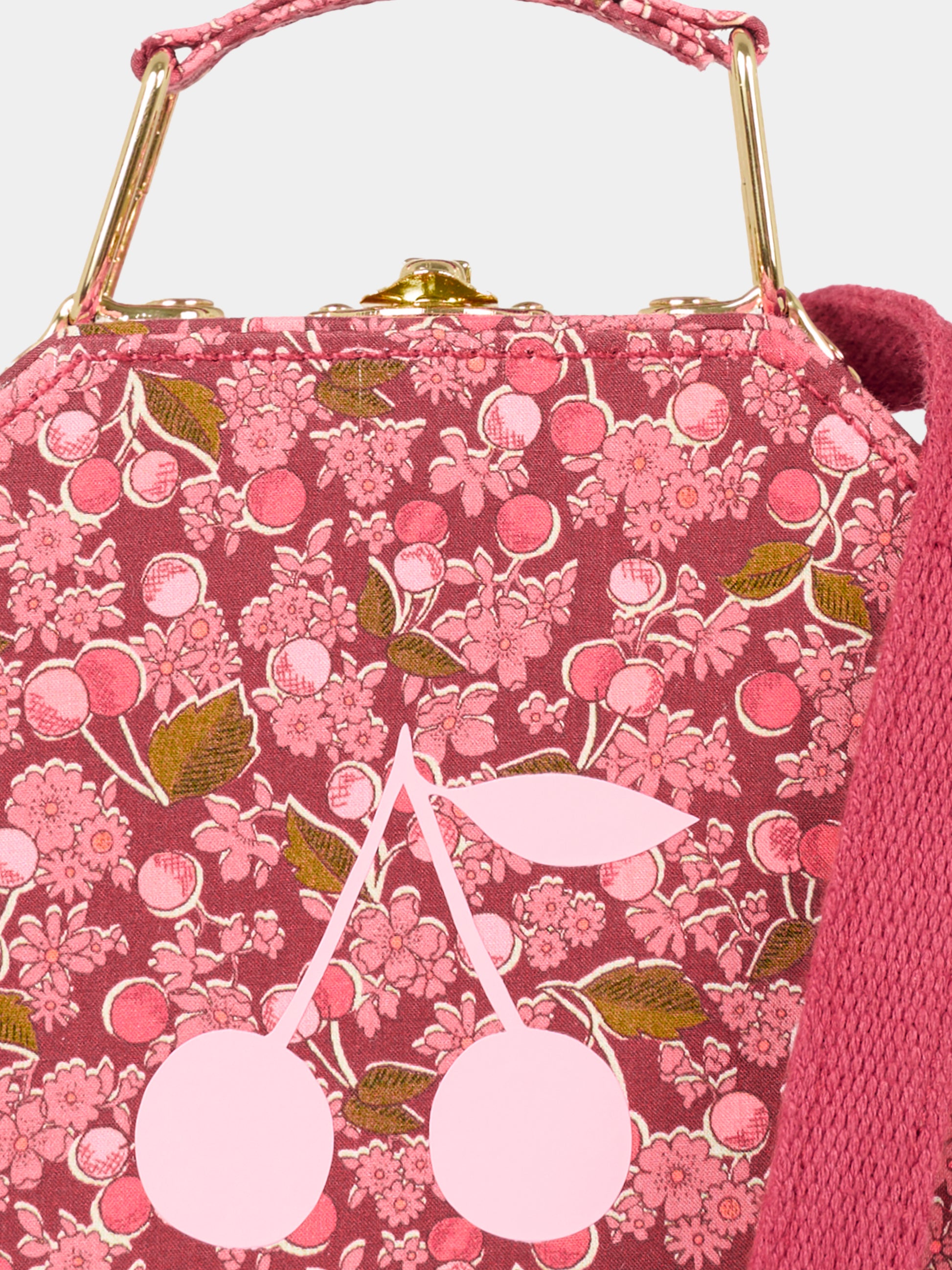 Borsa bordeaux per bambina con ciliegie,Bonpoint,W05GBAW00011 651D