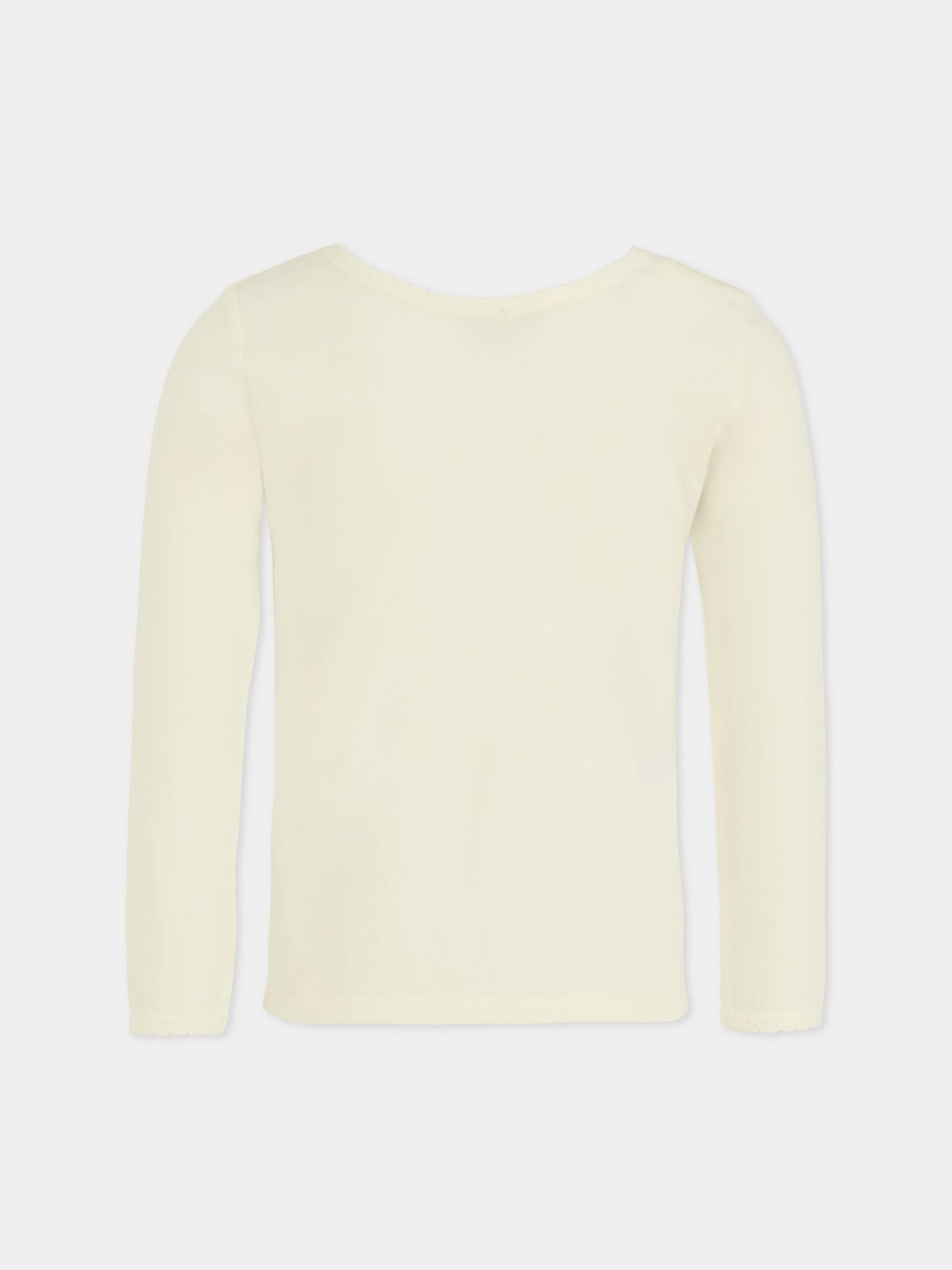 T-shirt avorio per bambina con ciliegie,Bonpoint,W05GTSK00025 102