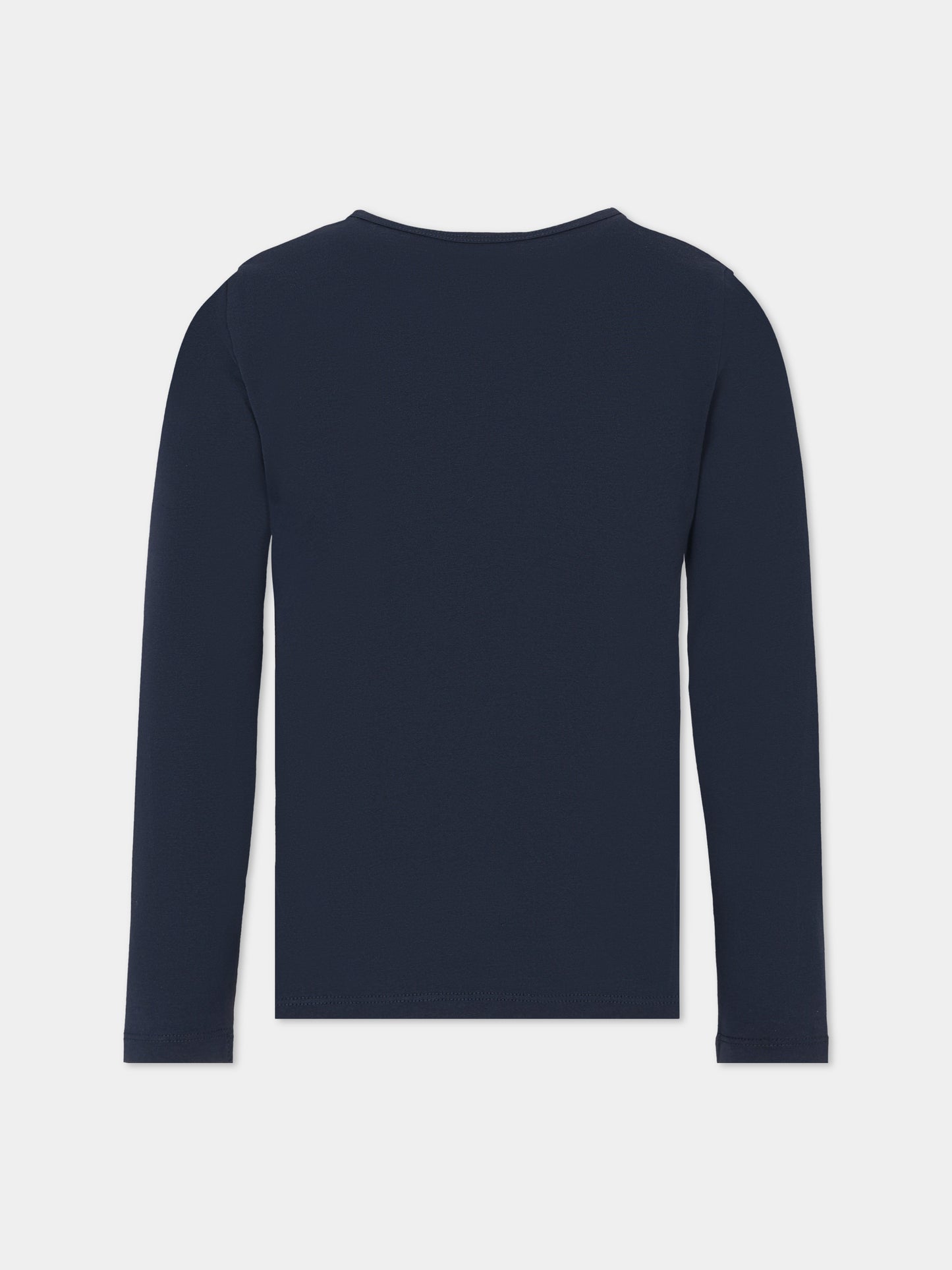 T-shirt blu per bambina con ciliegie e logo,Bonpoint,W05GTSK00021 170