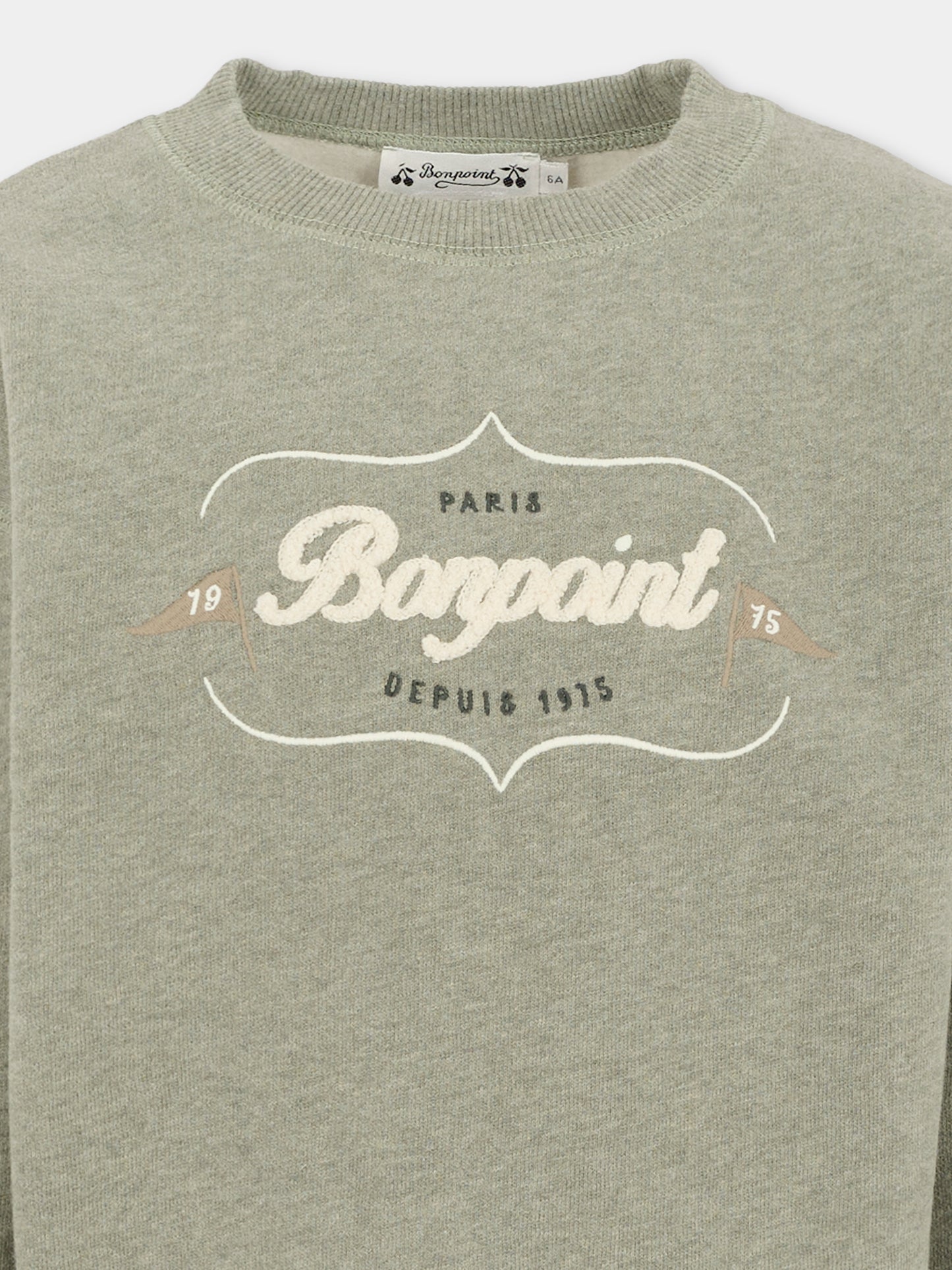 Felpa grigia per bambino con logo,Bonpoint,W05BSWK00003 143